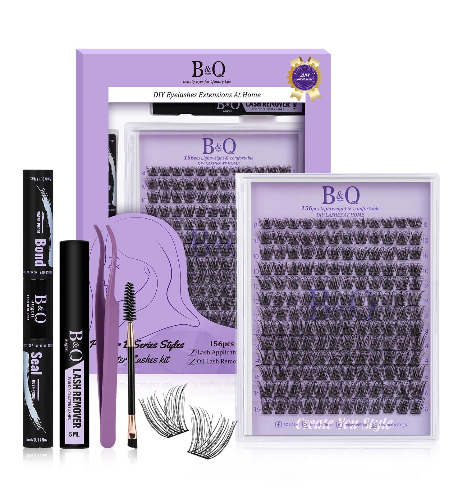 Shop 156 PCS Lash Extension Set - DIY Eyelash Extensions with Adhesive & Remover | B15 Kit - Buy Online on SooperMarket.com