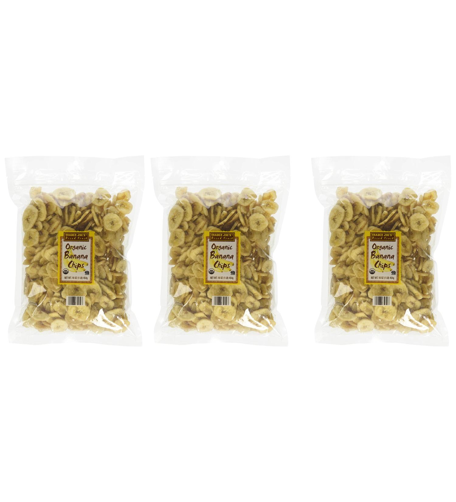 Trader Joe's Organic Banana Chips 16 Oz. (Pack of 3) - Healthy Snack Option for On-the-Go Eating - Buy Online on SooperMarket.com