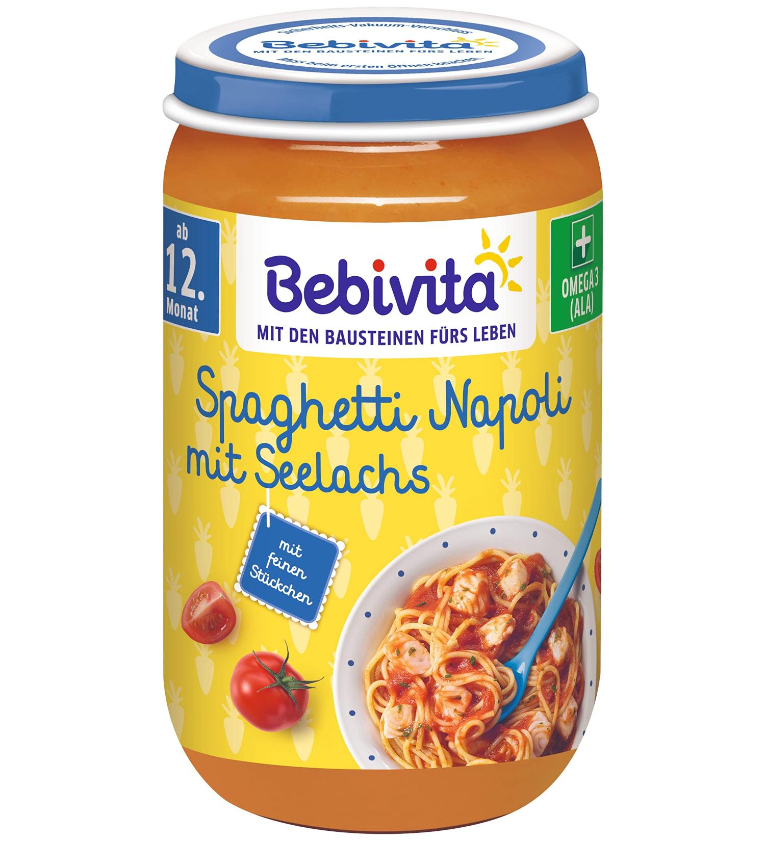 Bebivita menus from 12 months Spaghetti Napoli with pollock pack of 6 (6 x 250g) Spaghetti Napoli with pollock 250g
