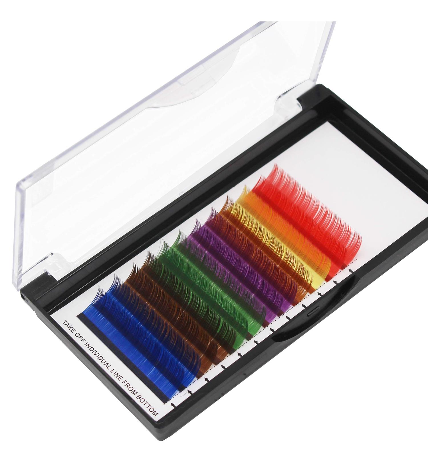 Bodemrincer 8-20mm Mixed Tray False Eyelashes - Rainbow Colored Individual Eyelash Extension (15mm) - Buy Online on SooperMarket.com