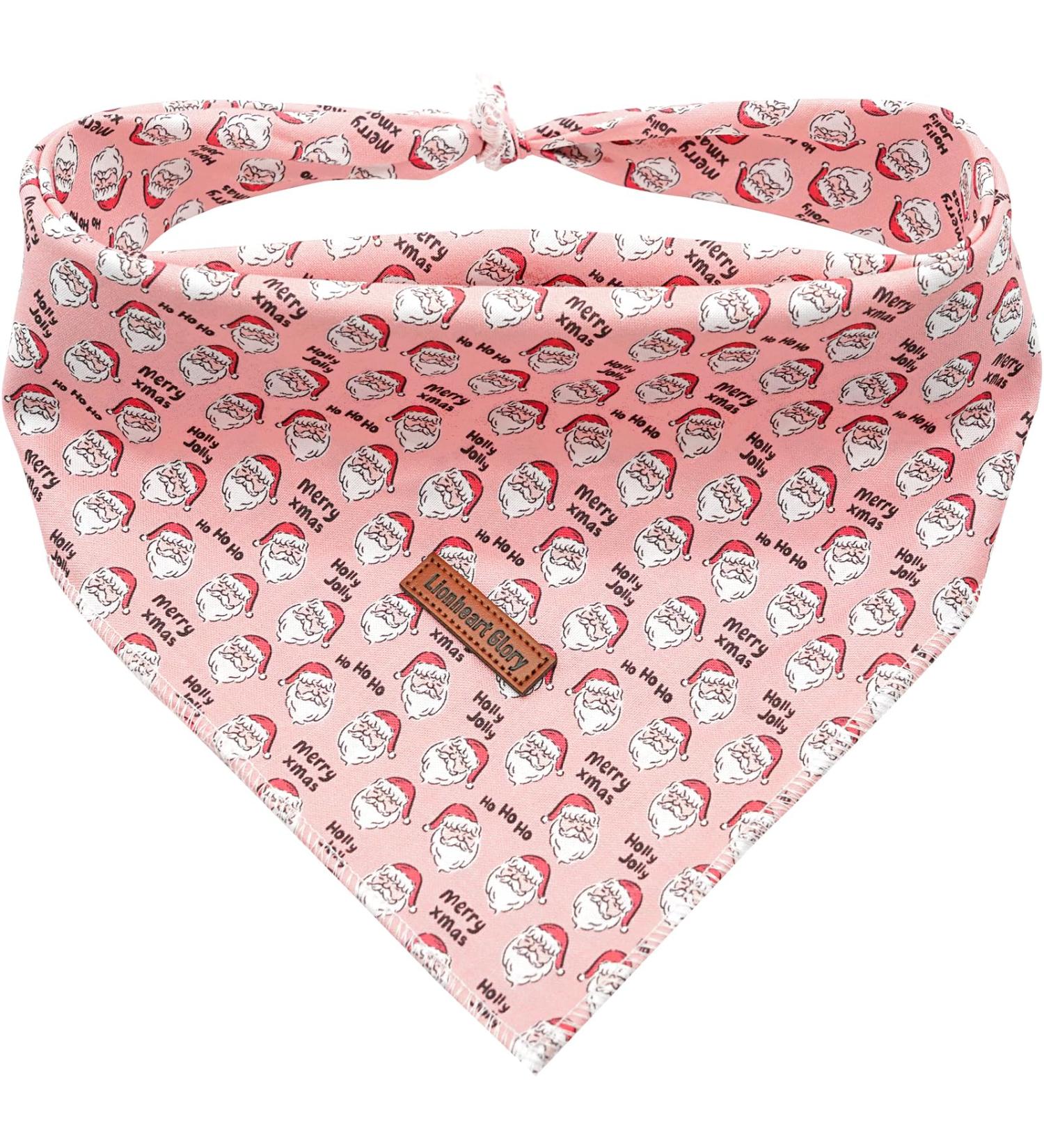 Shop Lionheart Glory Dog Christmas Neckerchief | Soft Cotton Adjustable Kerchief for Small Dogs | Cute Santa Claus Design | 1 Pack - Buy Online on SooperMarket.com
