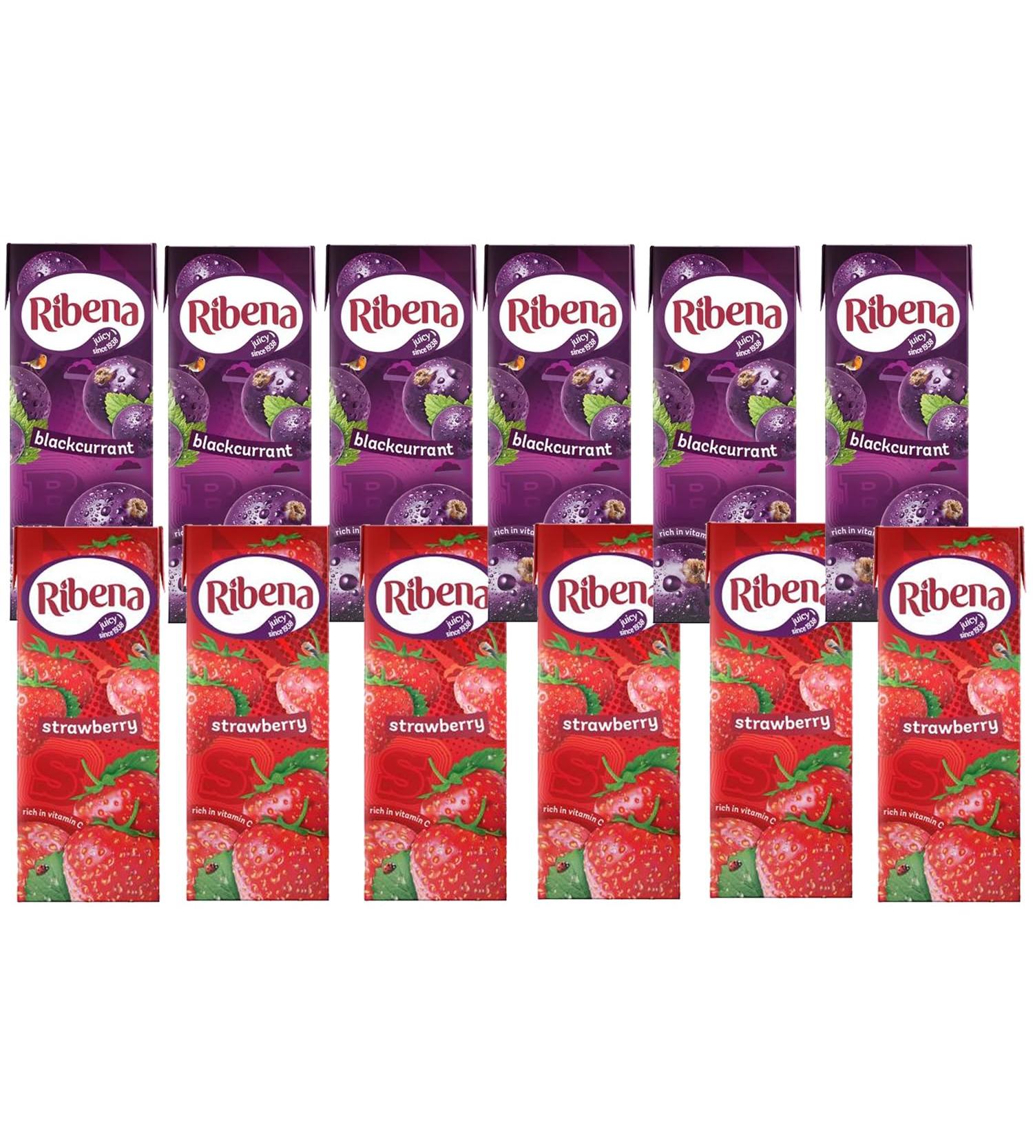 Ribena Variety 250ml Mixed Blackcurrant & Strawberry Juice Drink Cartons (12)