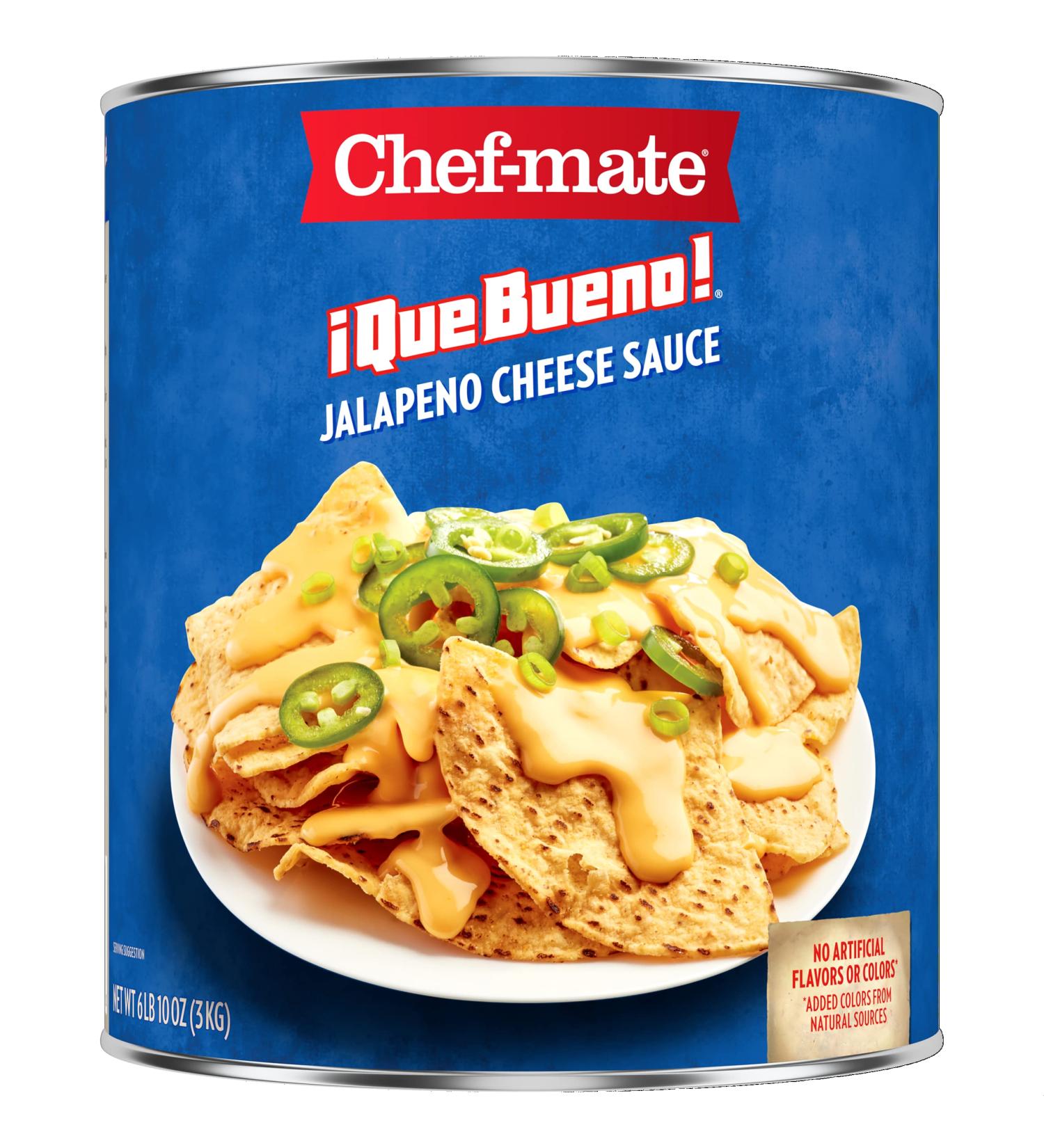 Chef-mate Que Bueno Spicy Nacho Cheese Sauce 6 lb 10 oz (#10 Can) - Jalapeno Queso Canned Food - Buy Online on SooperMarket.com