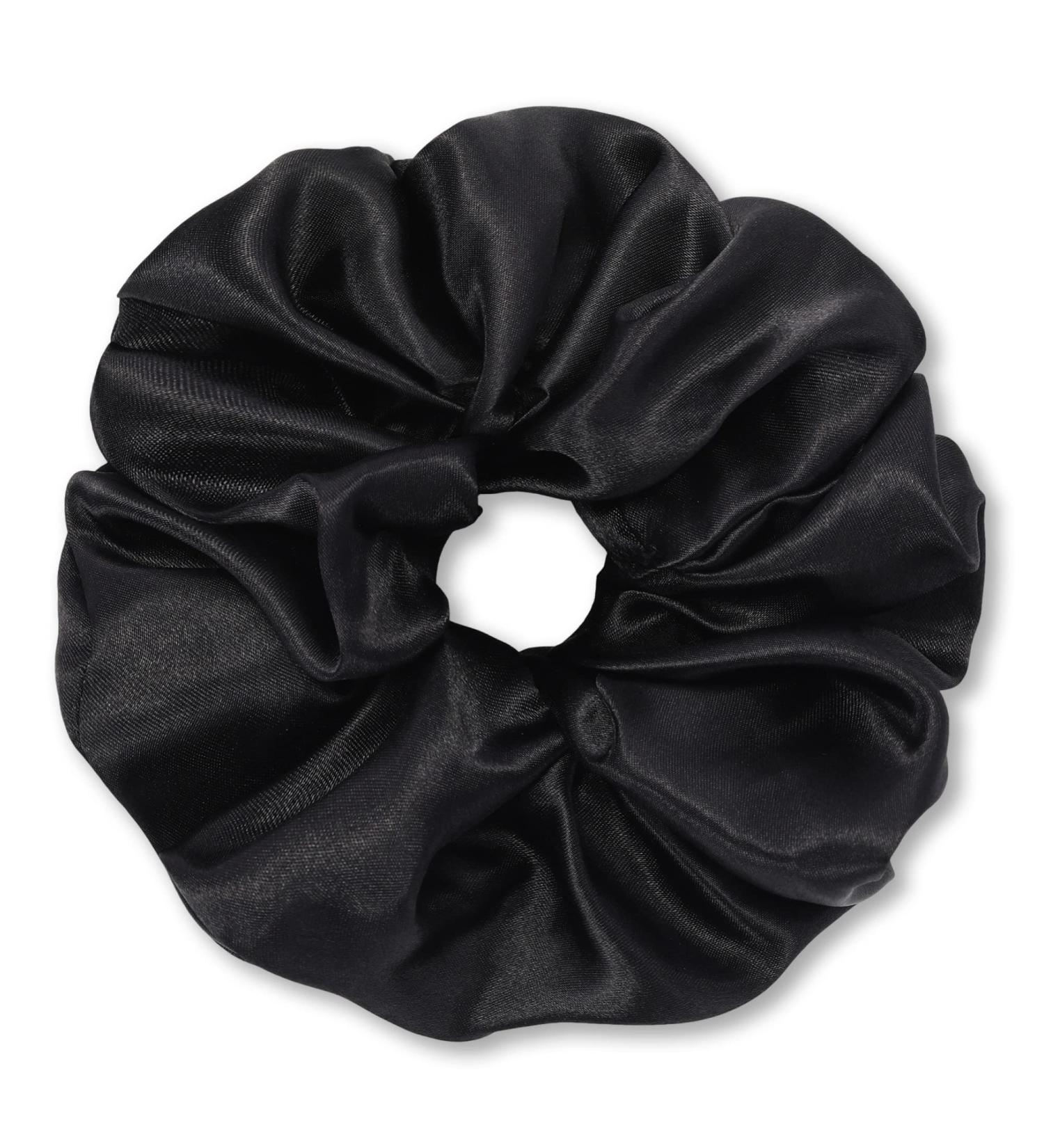 Satin Sleep Tie Scrunchie - Large Black Satin Hair Tie for Sweet Dreams - Buy Online on SooperMarket.com
