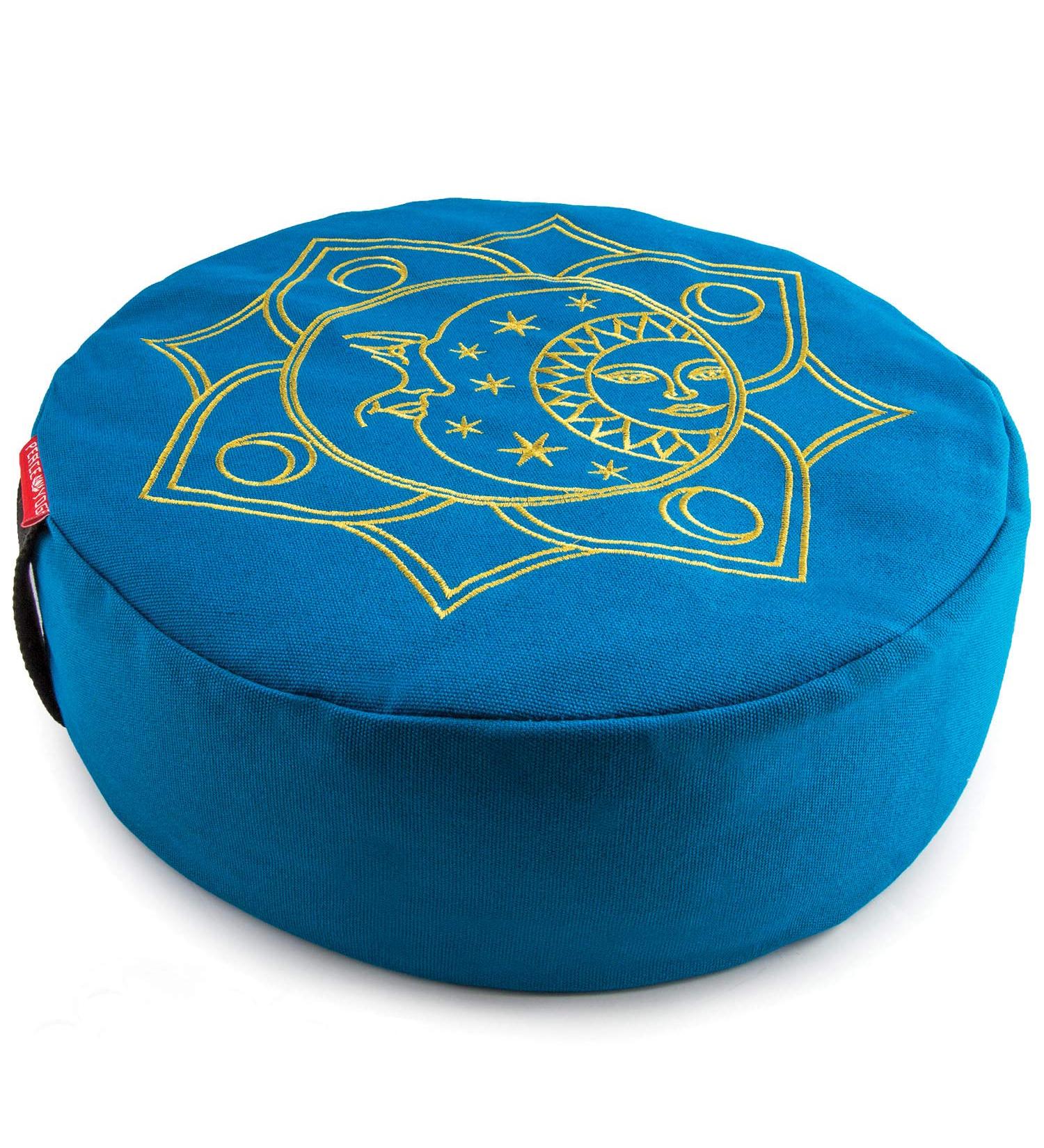 Yoga Meditation Buckwheat Bolster Pillow Cushion Sun Blue 16" x 16"