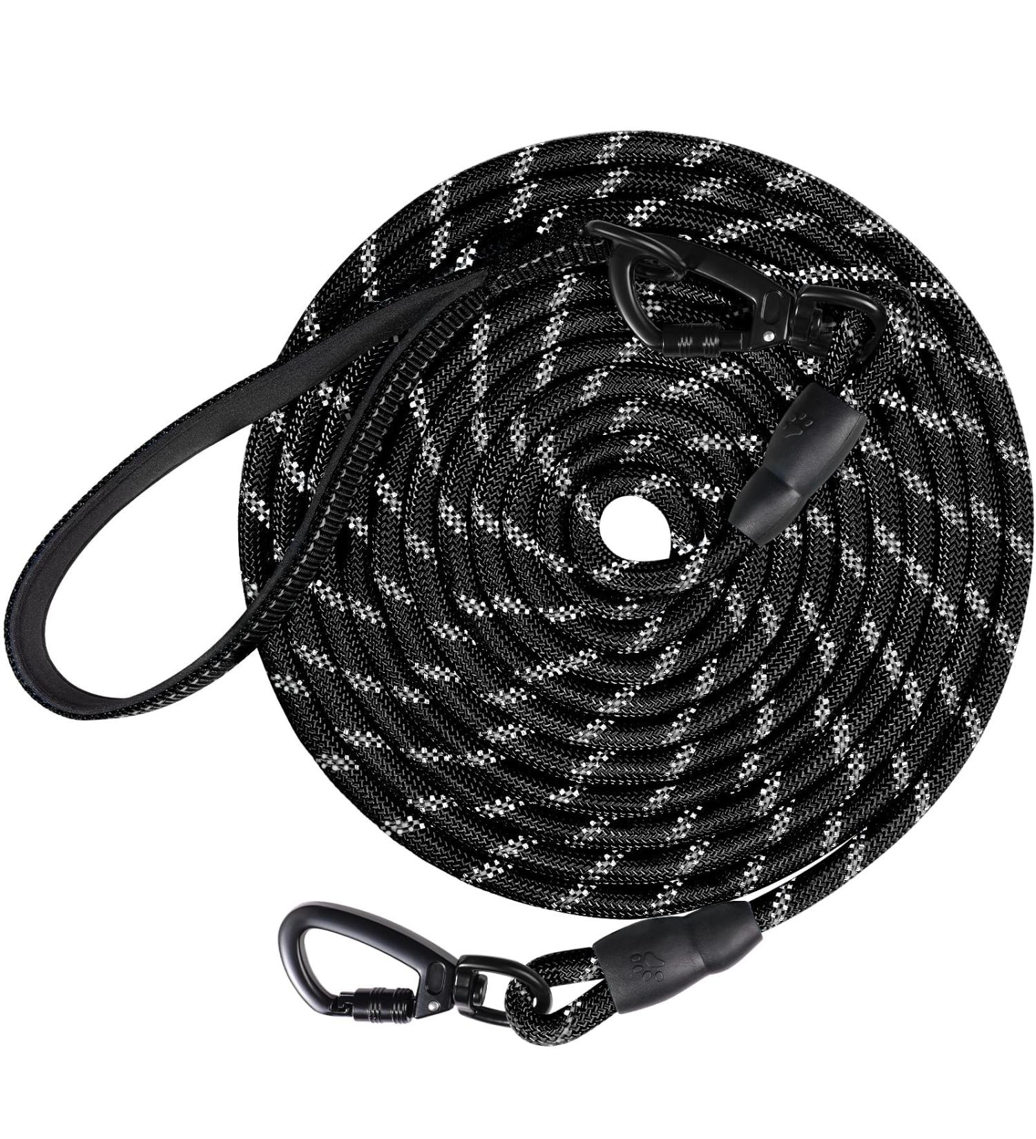 Joytale Padded Handle Training Lead for Dogs - 10m Long Line for Training & Tie Out - Supports Dogs Under 45kg - Black - Buy Online on SooperMarket.com