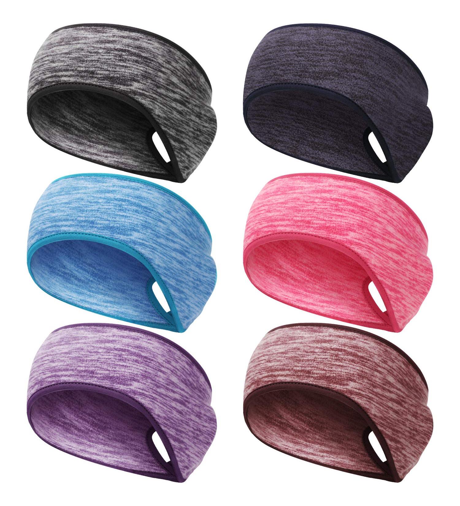 Winter Women's Ponytail Headband Ear Warmer Set - 6 Pack | Moisture-Wicking Sweatband for Running, Yoga, Outdoor Sports - Assorted Colors - Buy Online on SooperMarket.com