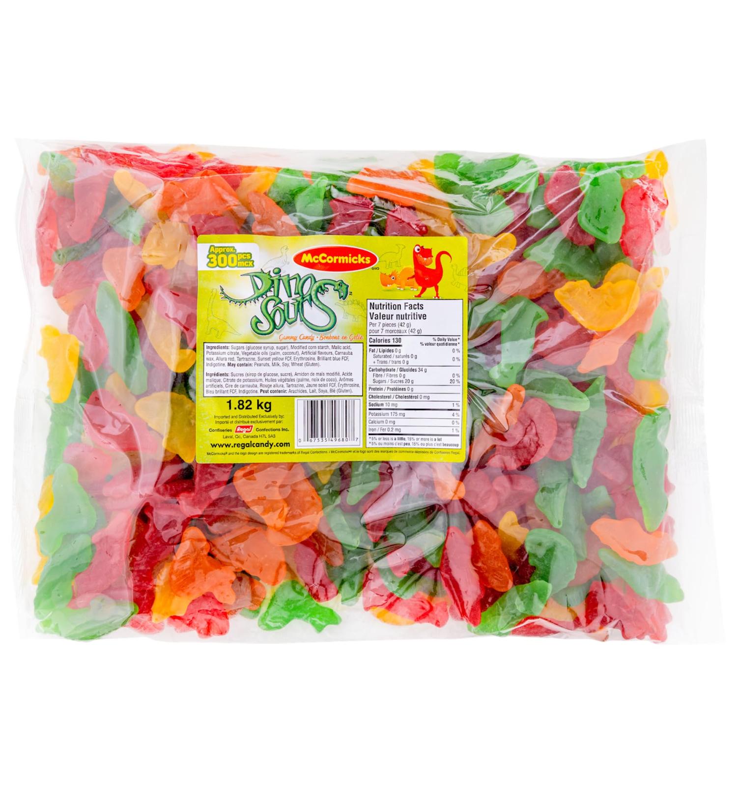 McCormicks Dino-Sours - Gummies - Bulk Candy Bag 1.8kg - Buy Online on SooperMarket.com