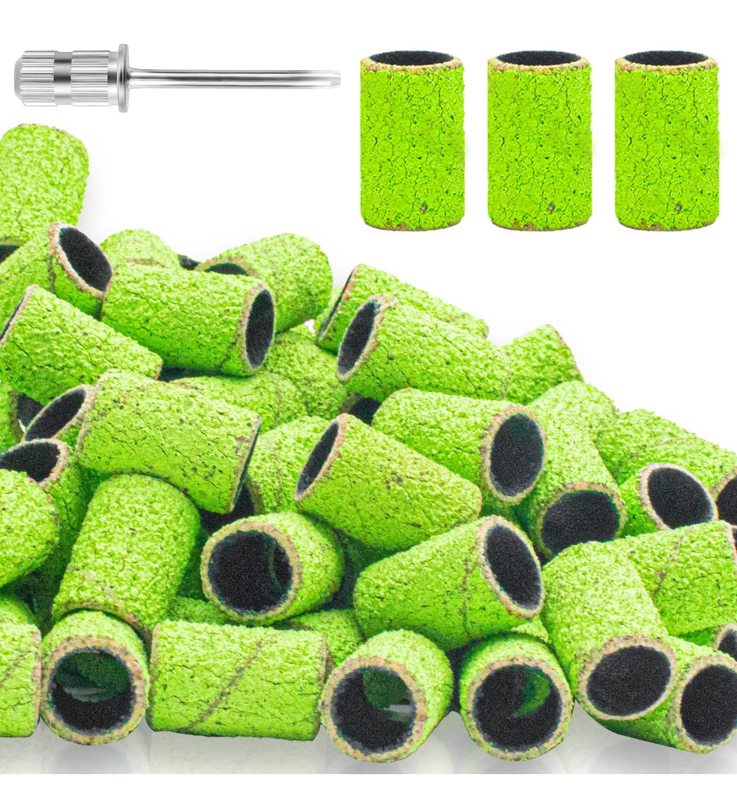 100Pcs 120 Grit Nail Sanding Bands for Nail Drill | Professional Nail Drill Sanding Tools with Boxed Case | Ideal for Removing Gel, Dip Powder, and Poly Nail Gel - Buy Online on SooperMarket.com