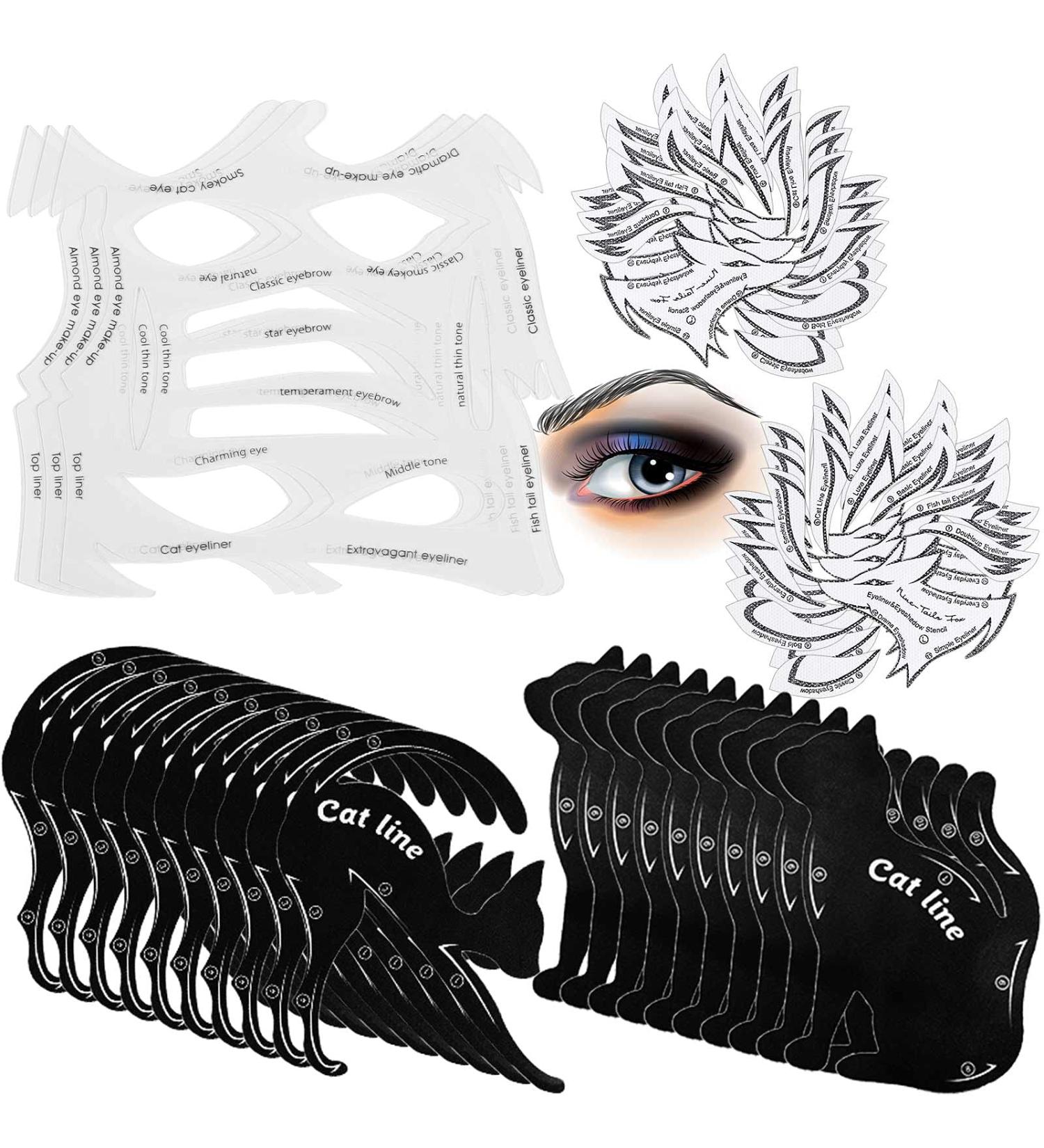 16-Piece Eyeliner Stencil Set for Smoky, Cat Eye & Eye Shadow Makeup Templates - Buy Online on SooperMarket.com