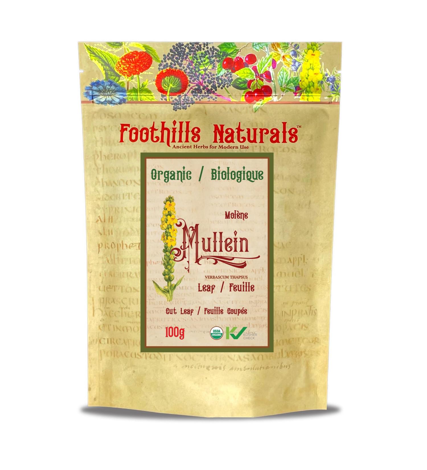 Foothills Naturals Mullein Leaf Cut Organic -100g 200+ Servings - Buy Online on SooperMarket.com