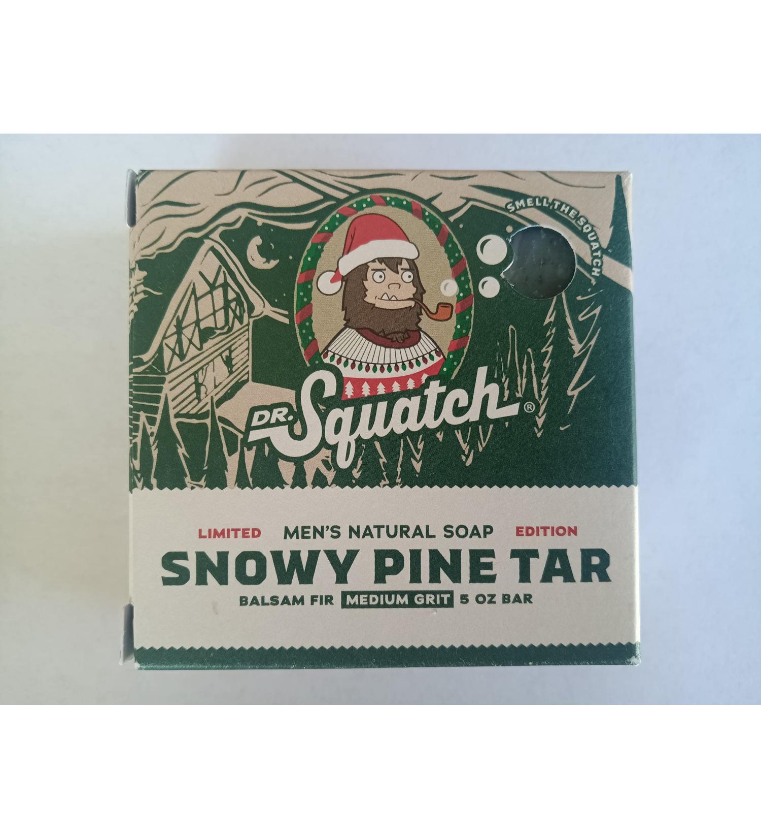 Dr. Squatch Limited Edition All Natural Bar Soap for Men with Medium Grit  Snowy Pine Tar  Green & White Swirl Coconut 1 Count (Pack of 1)