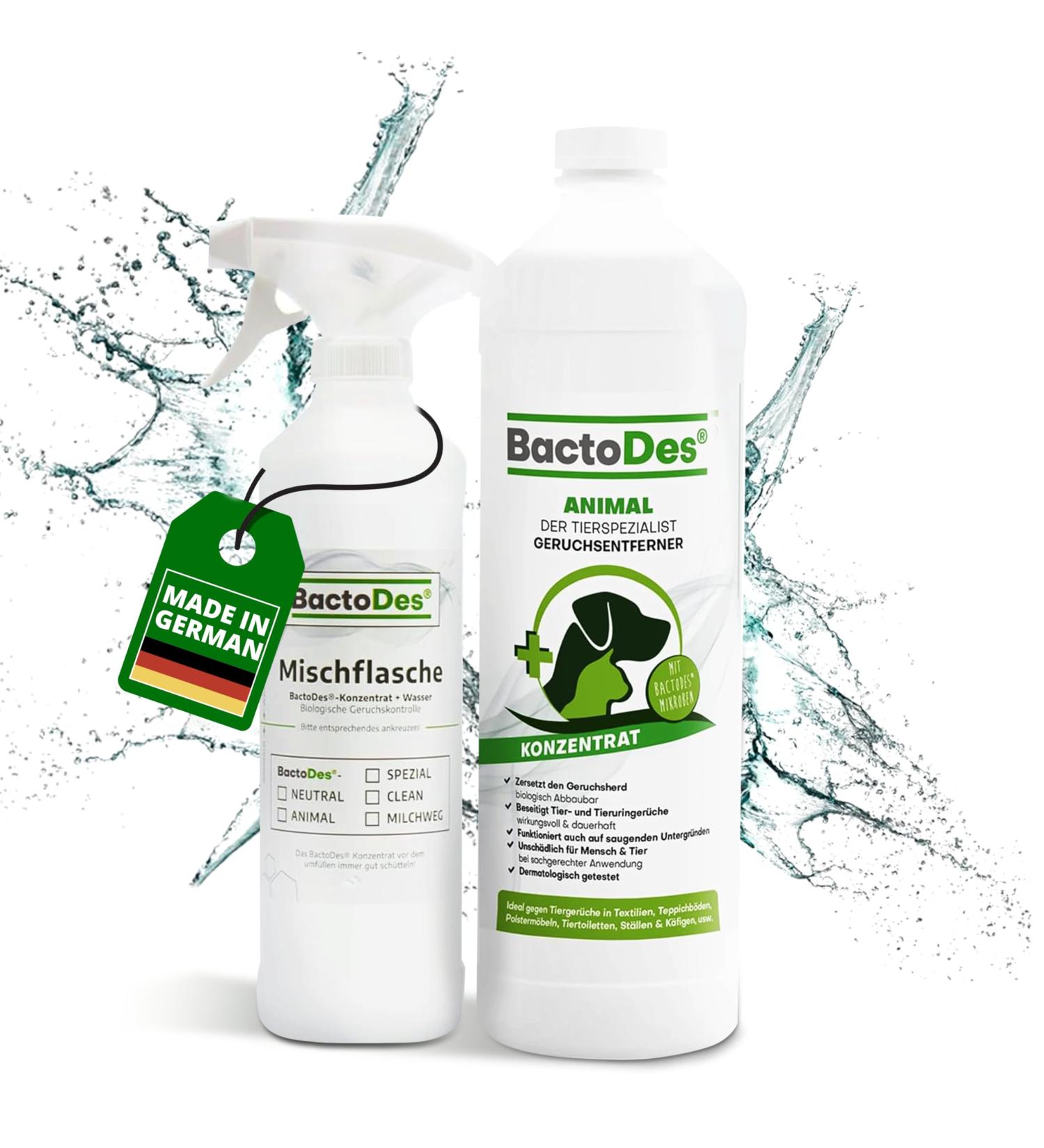 BACTODES Animal Odor Neutralizer 1L | Strong Enzyme Cleaner for Cat & Dog Smells | Effective Odor Remover with Organic Microbes - Buy Online on SooperMarket.com
