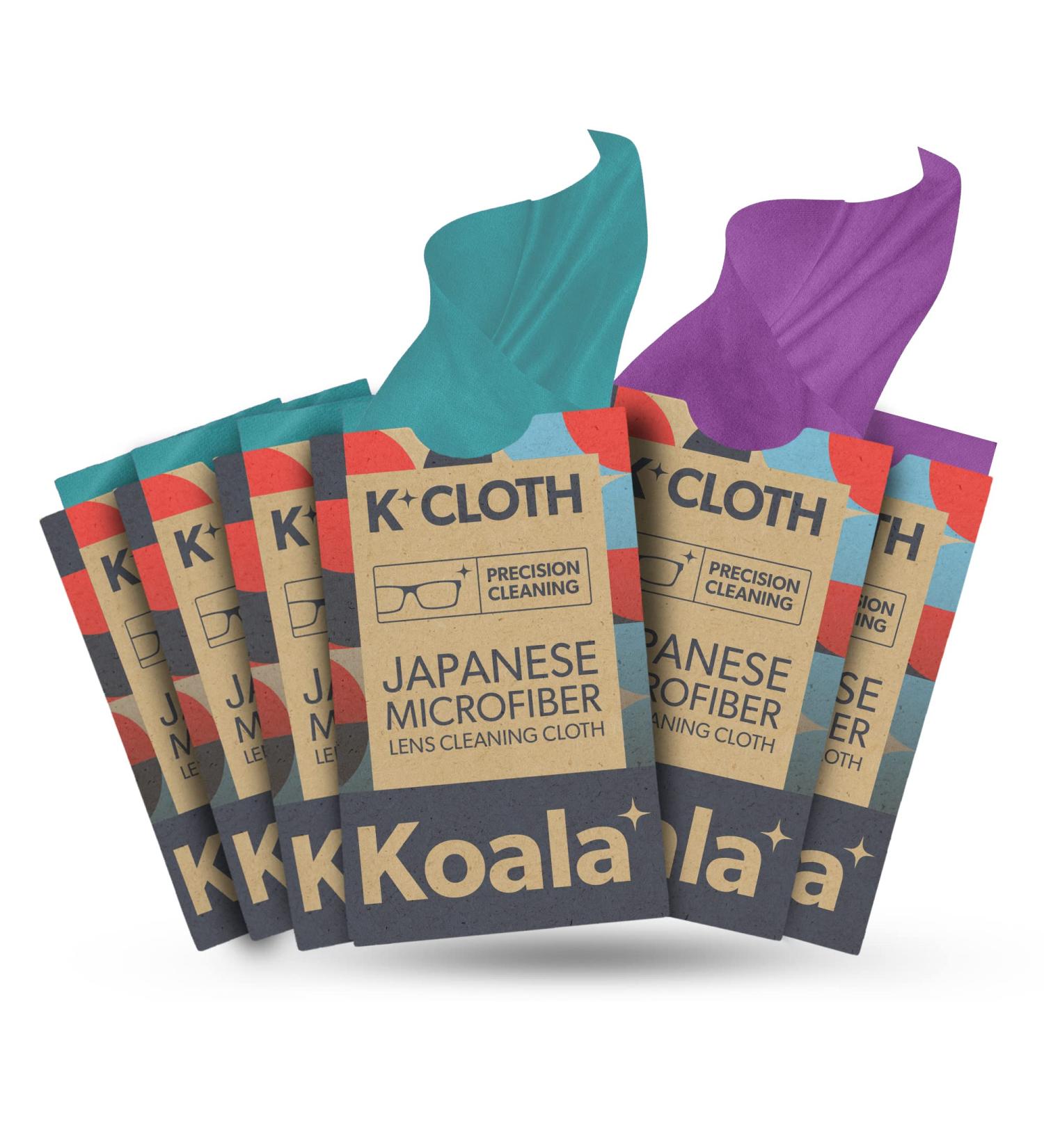 Koala Lens Cleaning Cloth | Japanese Microfiber Glasses and Screen Cleaner | Safe for All Multi-Coated Eyeglass and Camera Lenses  Purple and Blue (Pack of 6) 6 Pack Purple & Blue - Buy Online on SooperMarket.com