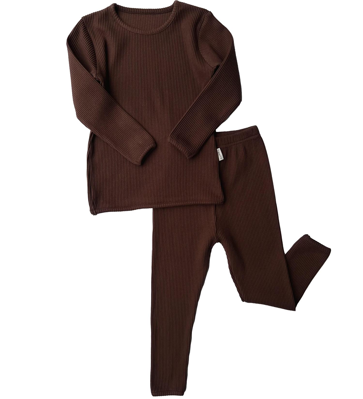 DreamBuy Ribbed Pyjama/Tracksuit/Loungewear | Unisex Kids-Adults | 20 Colours | 1-2 Years | Chocolate - Buy Online on SooperMarket.com