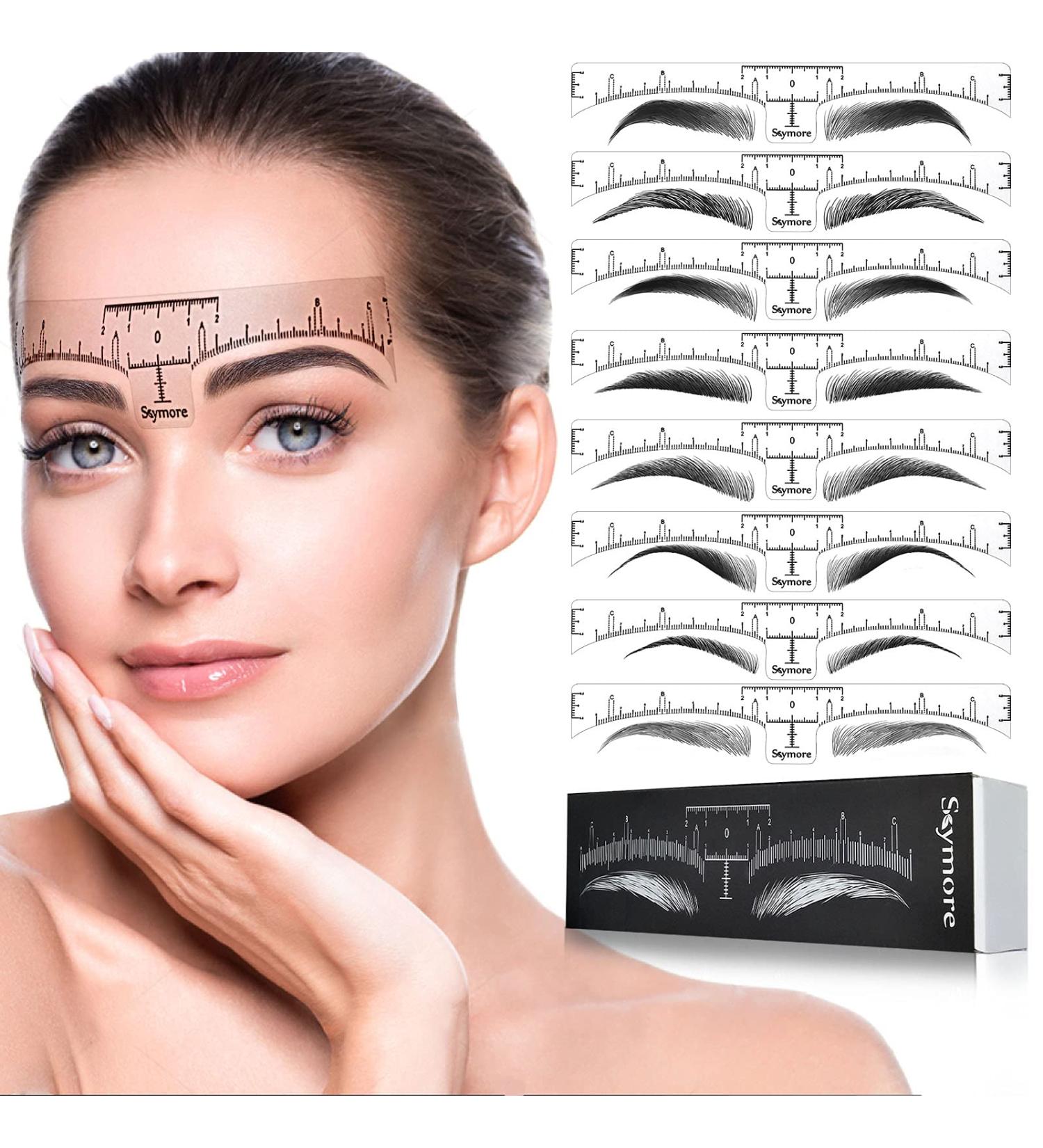Skymore Eyebrow Ruler 100Pcs - Disposable Microblading Stencil & Shape Kit for Perfect Brows | 3-Minute Makeup Tool - Buy Online on SooperMarket.com
