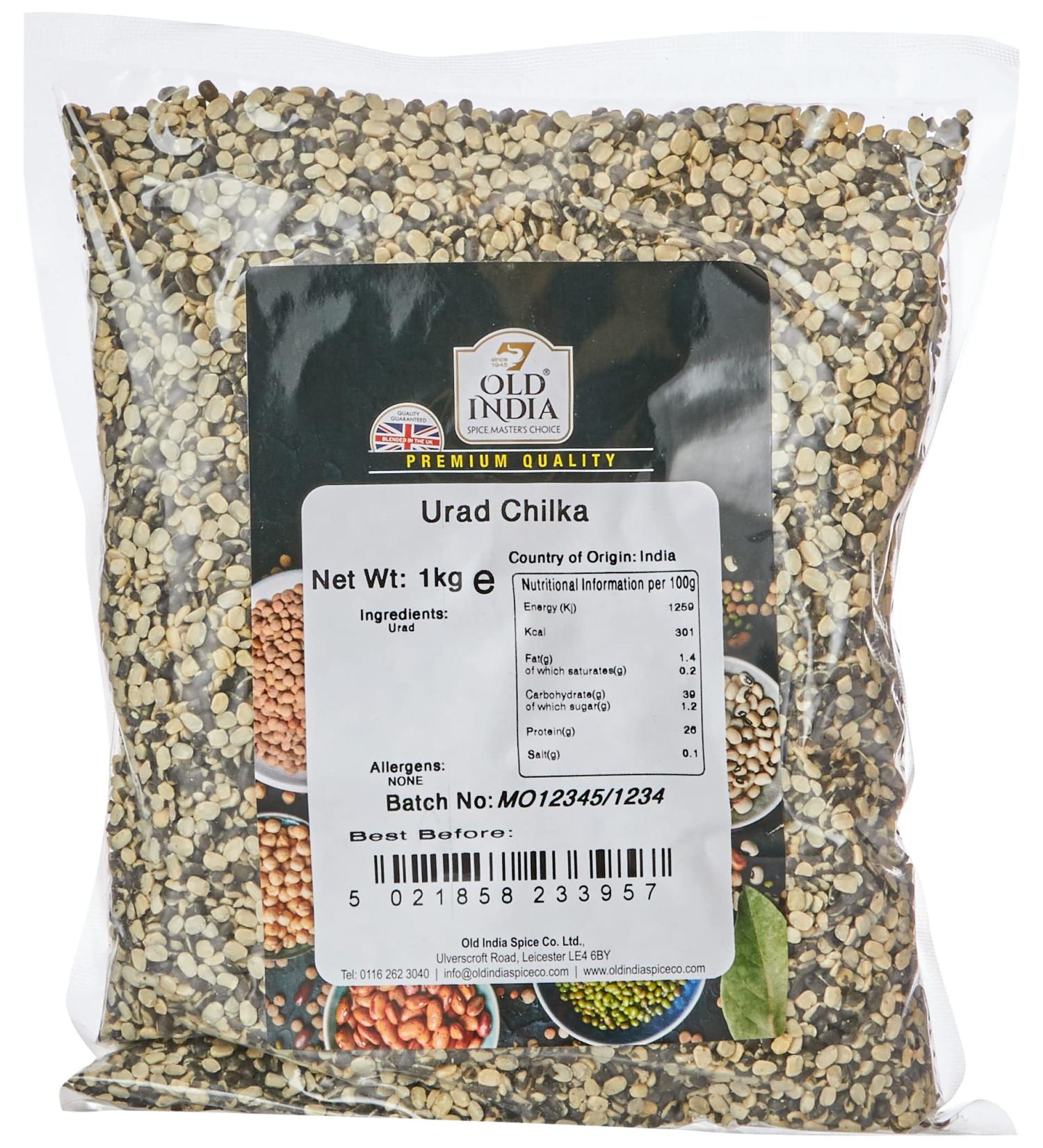 Old India Urad Chilka 1kg - Premium Quality Black Lentils for Authentic Indian Cooking - Buy Online on SooperMarket.com