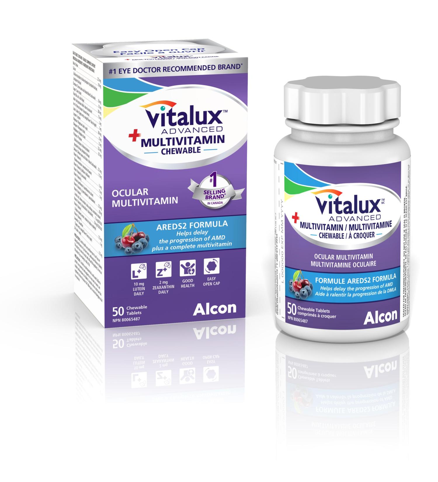 VITALUX Advanced Chewable Ocular Multivitamin Macular Degeneration Supplement with AREDS 2 AMD 50 Tablets - Buy Online on SooperMarket.com