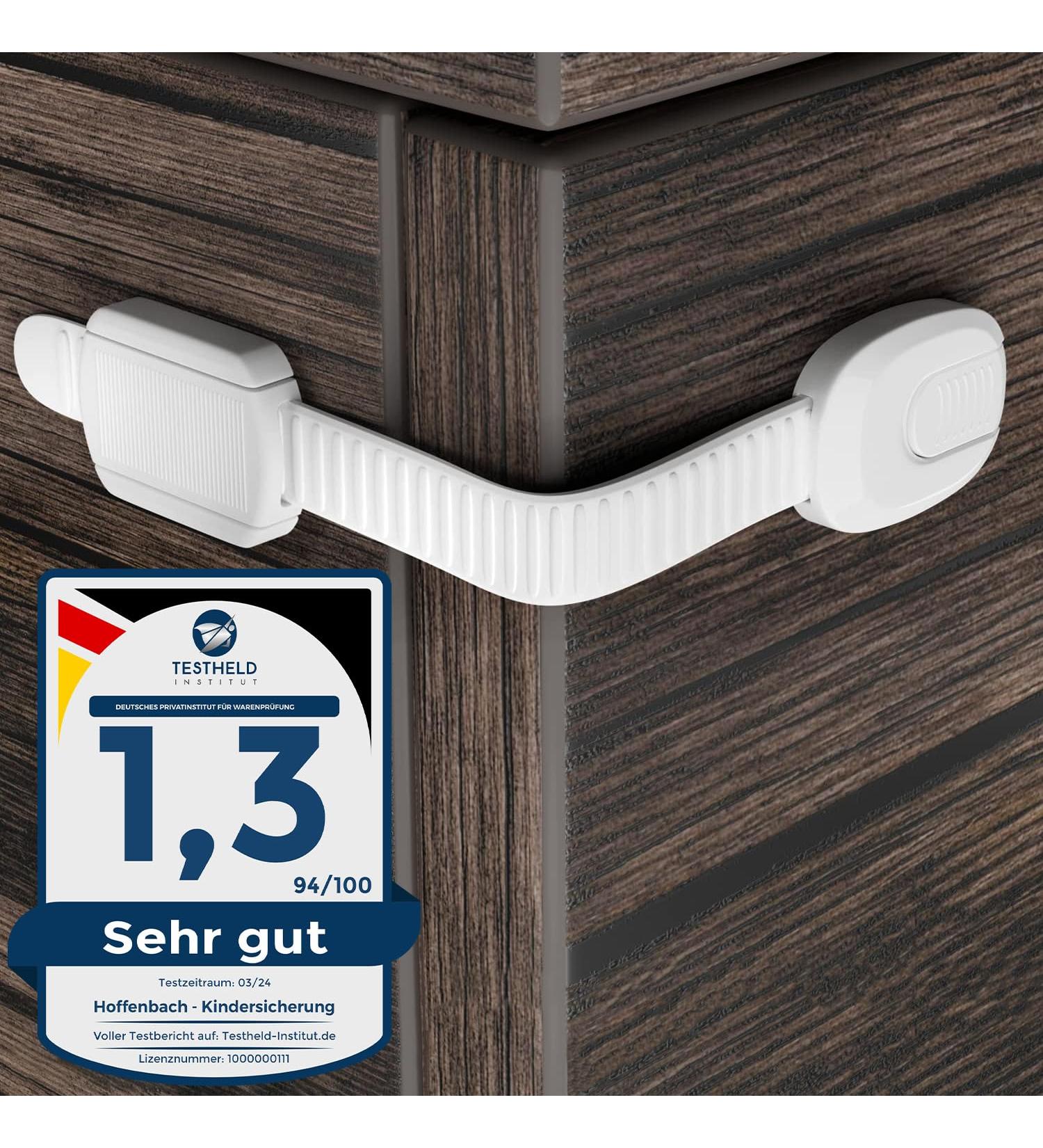 Hoffenbach Child Locking for Closets & Drawers - 8 Pack No-Drill Baby Safety Lock for Cabinets & Drawers - Secure Your Home Today! - Buy Online on SooperMarket.com