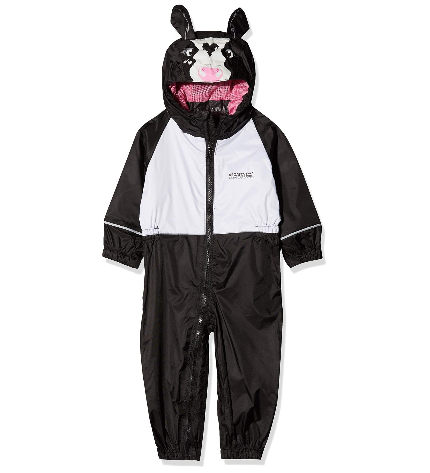 Regatta Girl's Charco All-in-One Suit 48-60 Black/White - Stylish and Comfortable Kids' Outdoor Wear - Buy Online on SooperMarket.com