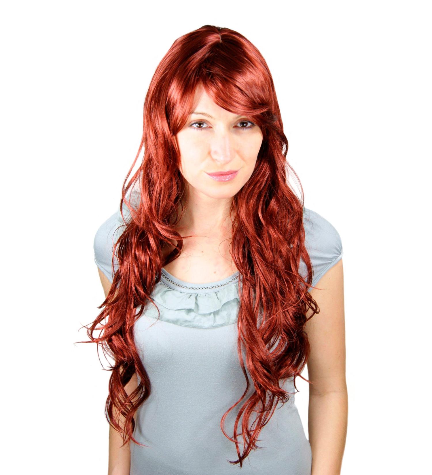 Buy Red Wavy Side Parting Wig 9331-35 | Long 70cm Wig | International Shipping Available - Buy Online on SooperMarket.com
