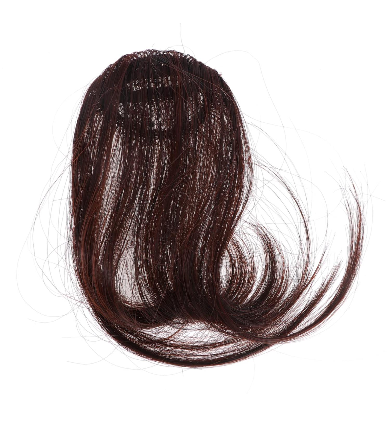 WOFASHPURET Piece Hair Toppers Extension Ponytail Wig Black Wigs Barrettes for Women Air Fringe Bangs Faux Hair Bun Wispy Bangs Wig Toupee for Women Hair Barrettes Scisors Clip Air Bangs Miss 18.00X6.50X0.50CM Brown - Buy Online on SooperMarket.com