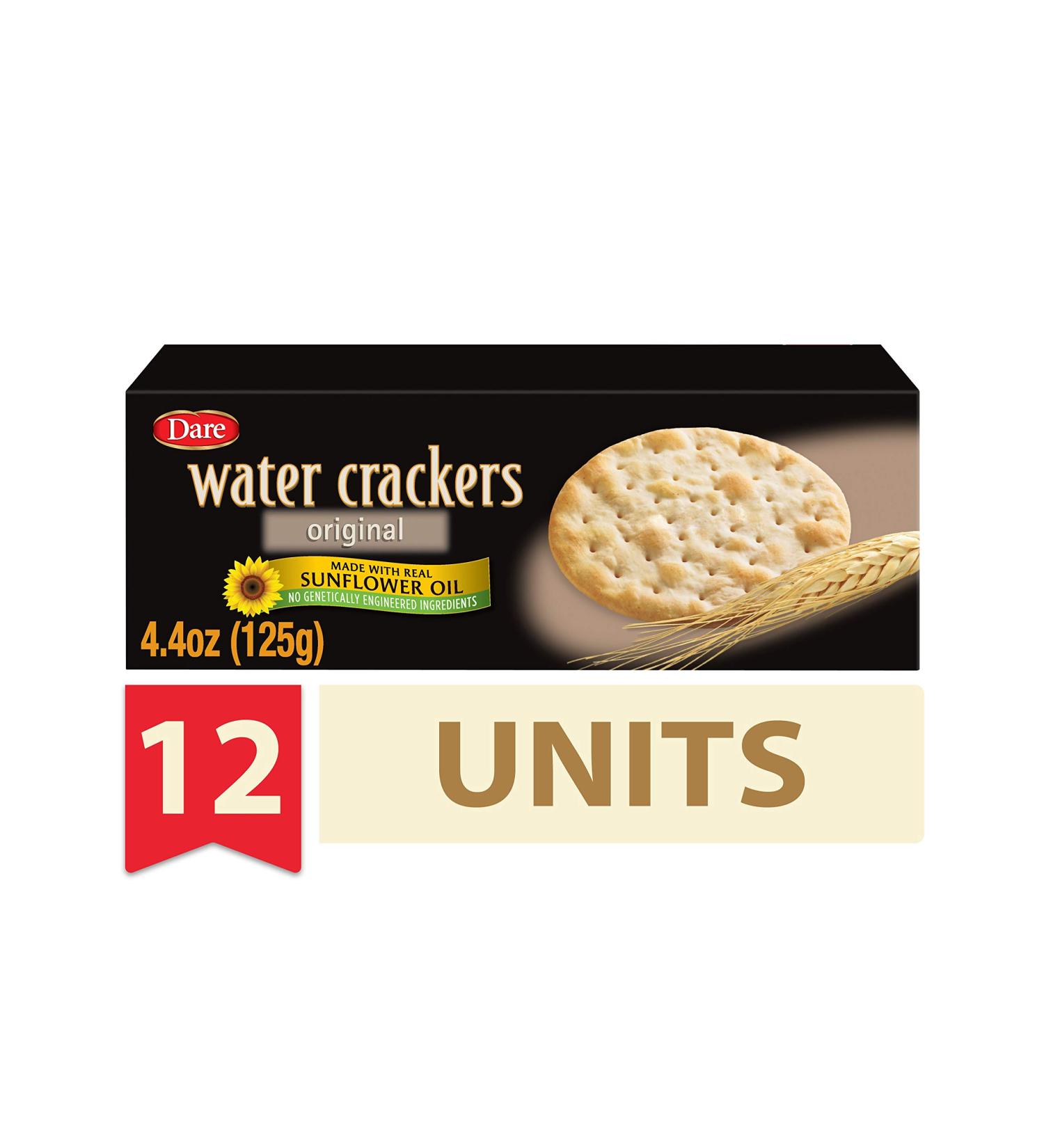 Dare Original Water Crackers - Healthy Entertaining Snacks | 0g Trans Fat, 0g Saturated Fat | 4.4oz (Pack of 12) - Buy Online on SooperMarket.com