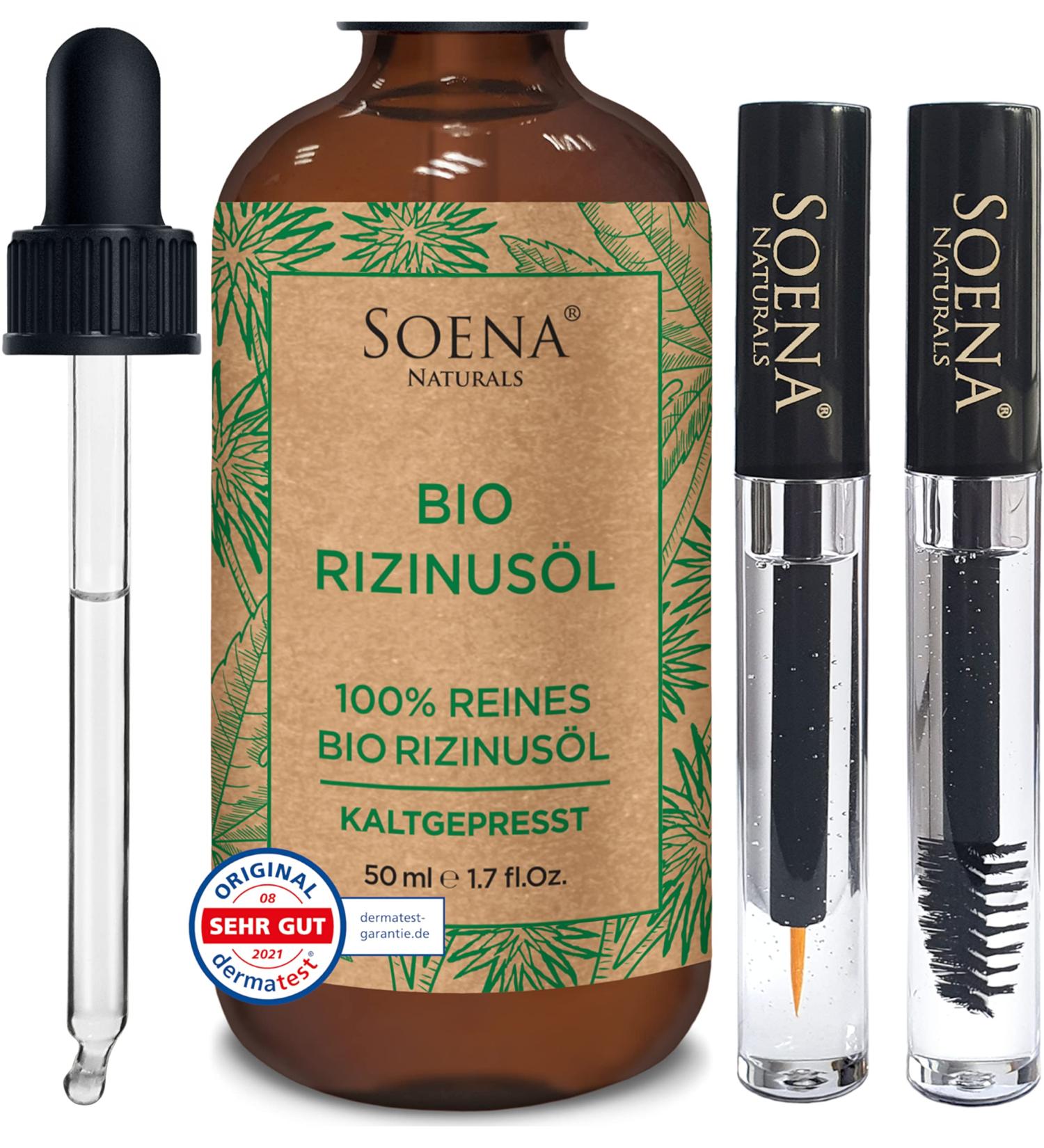 100% Pure Cold Pressed Bio Castor Oil | Hair Eyelashes & Skin Care | Mascara + Eyeliner Kit | Made in Germany | 50ml - Buy Online on SooperMarket.com
