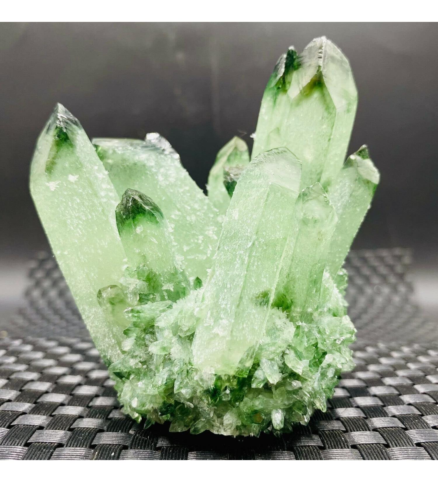Natural Green Ghost Ghost Quartz Crystal Cluster Rock Suitable for Home HOMEZHOU (Color : 300-350g) - Buy Online on SooperMarket.com