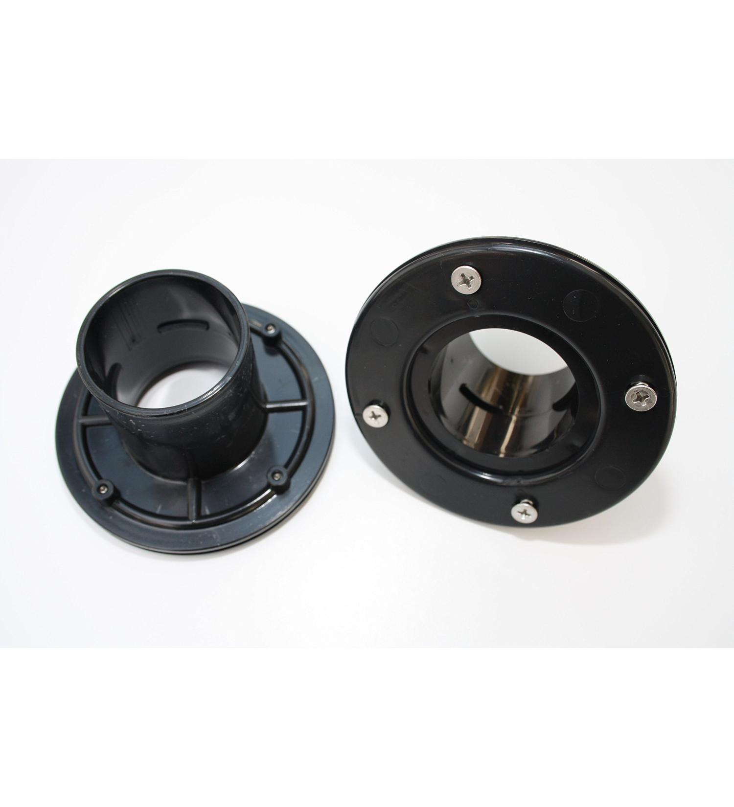 Osaga ABS tank/foil/container feedthrough with counter flange 50 mm black
