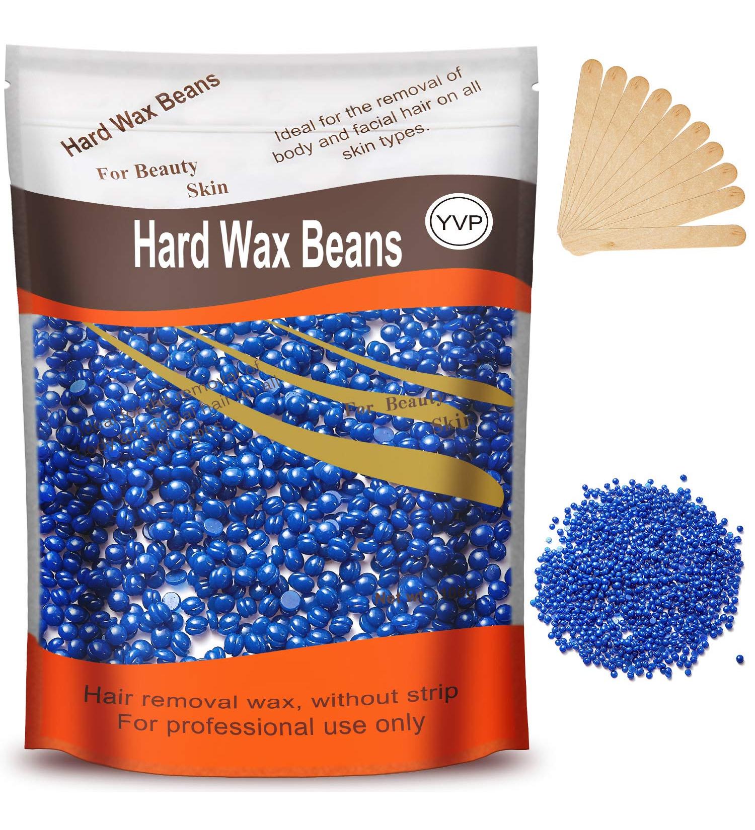 Painless Hair Removal Hard Wax Beans 300g with 10pcs Spatulas - Yovanpur Brazilian Wax for Face, Eyebrow, Body - At-Home Waxing Kit (Chamomile) - Buy Online on SooperMarket.com