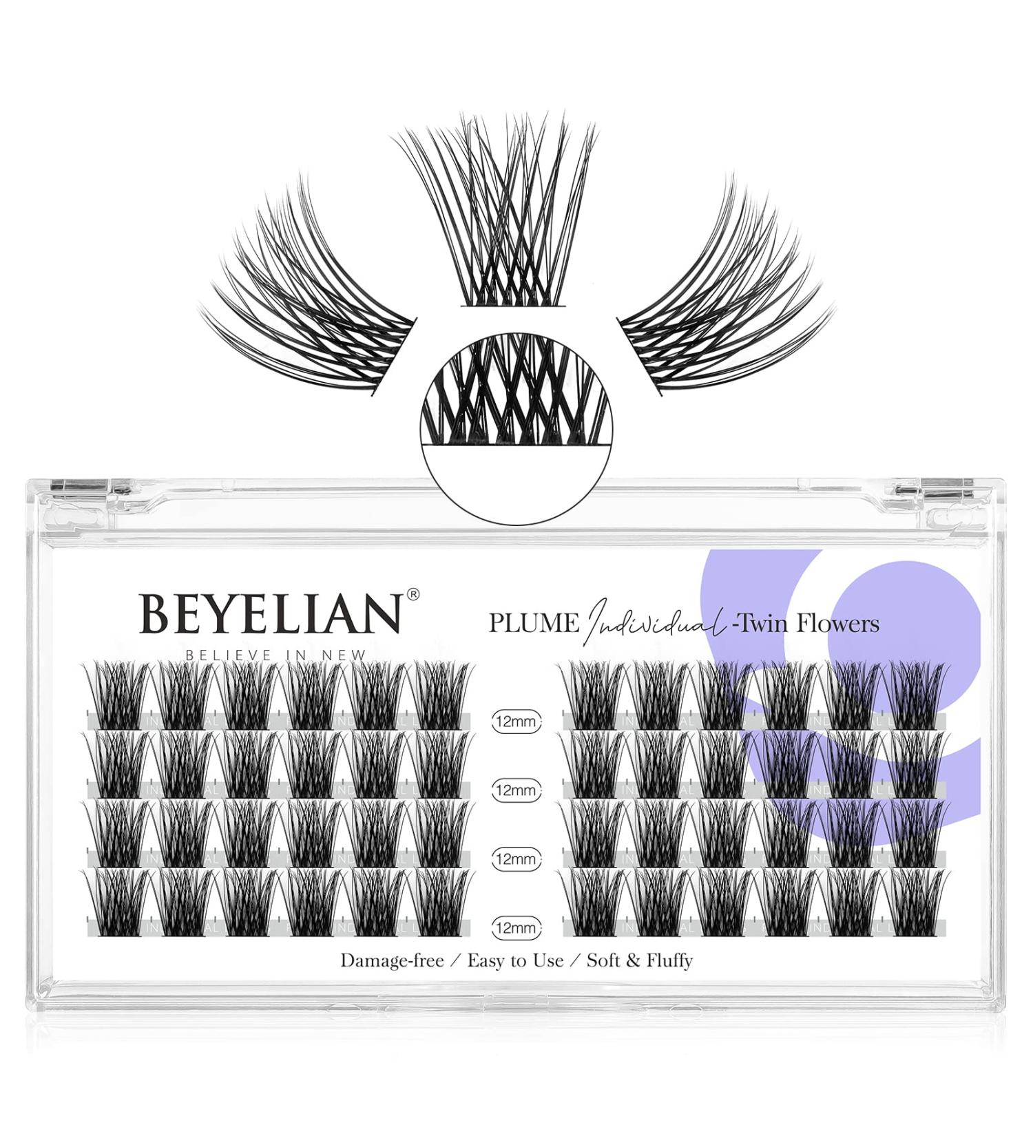 BEYELIAN DIY Eyelash Extension Cluster Lashes - Style3 0.07 12mm Black Band - Reusable False Eyelashes for Natural Look - 48 Lash Clusters - Buy Online on SooperMarket.com