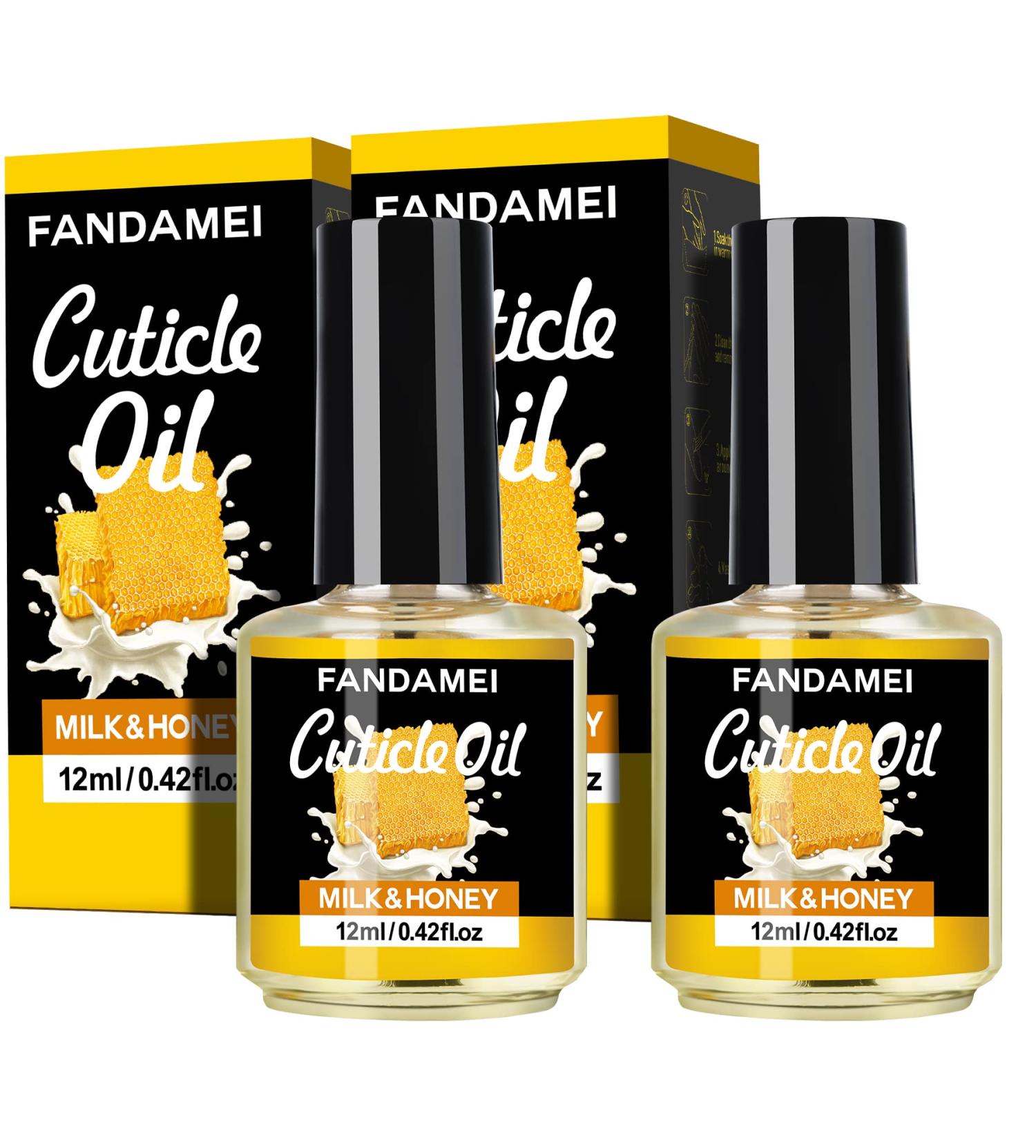 2PCS FANDAMEI Milk and Honey Cuticle Revitalizing Oil 0.42 oz - Nourishing and Moisturizing Cuticle Care for Soothing, Strengthening, and Healing Dry Cracked Cuticles - Buy Online on SooperMarket.com