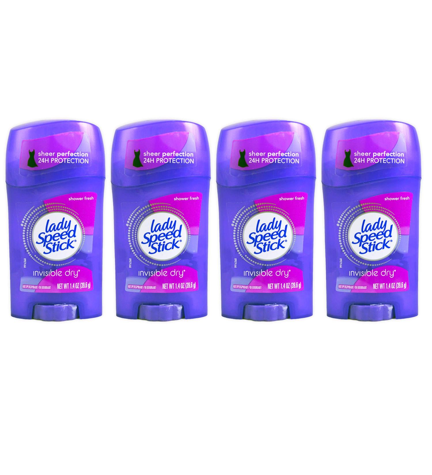 Lady Speed Stick Invisible Dry Antiperspirant & Deodorant Shower Fresh 1.4oz, Pack of 4 - Buy Online on SooperMarket.com