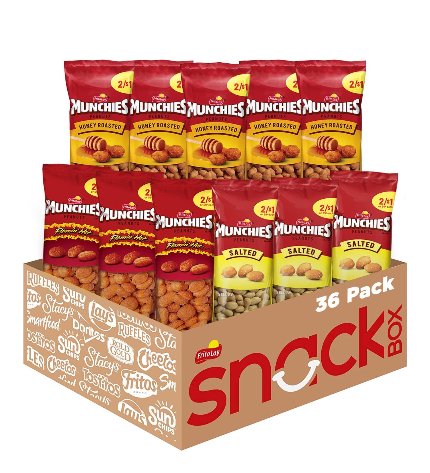 Munchies Peanut Variety Pack - Salted, Flamin' Hot, Honey Roasted (36 Count) - Buy Online on SooperMarket.com