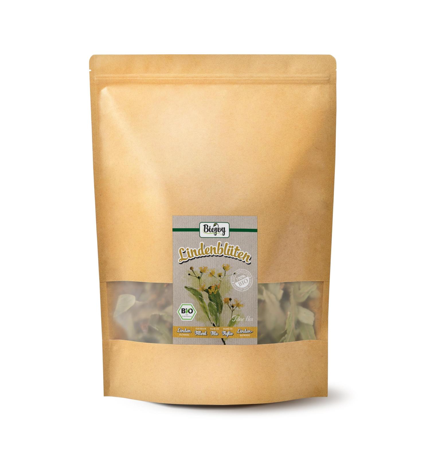 Biojoy Organic Linden Blossoms Dried (250g) - Whole Flowers for Herbal Tea (Tiliae Flos) - International Shipping - Buy Online on SooperMarket.com