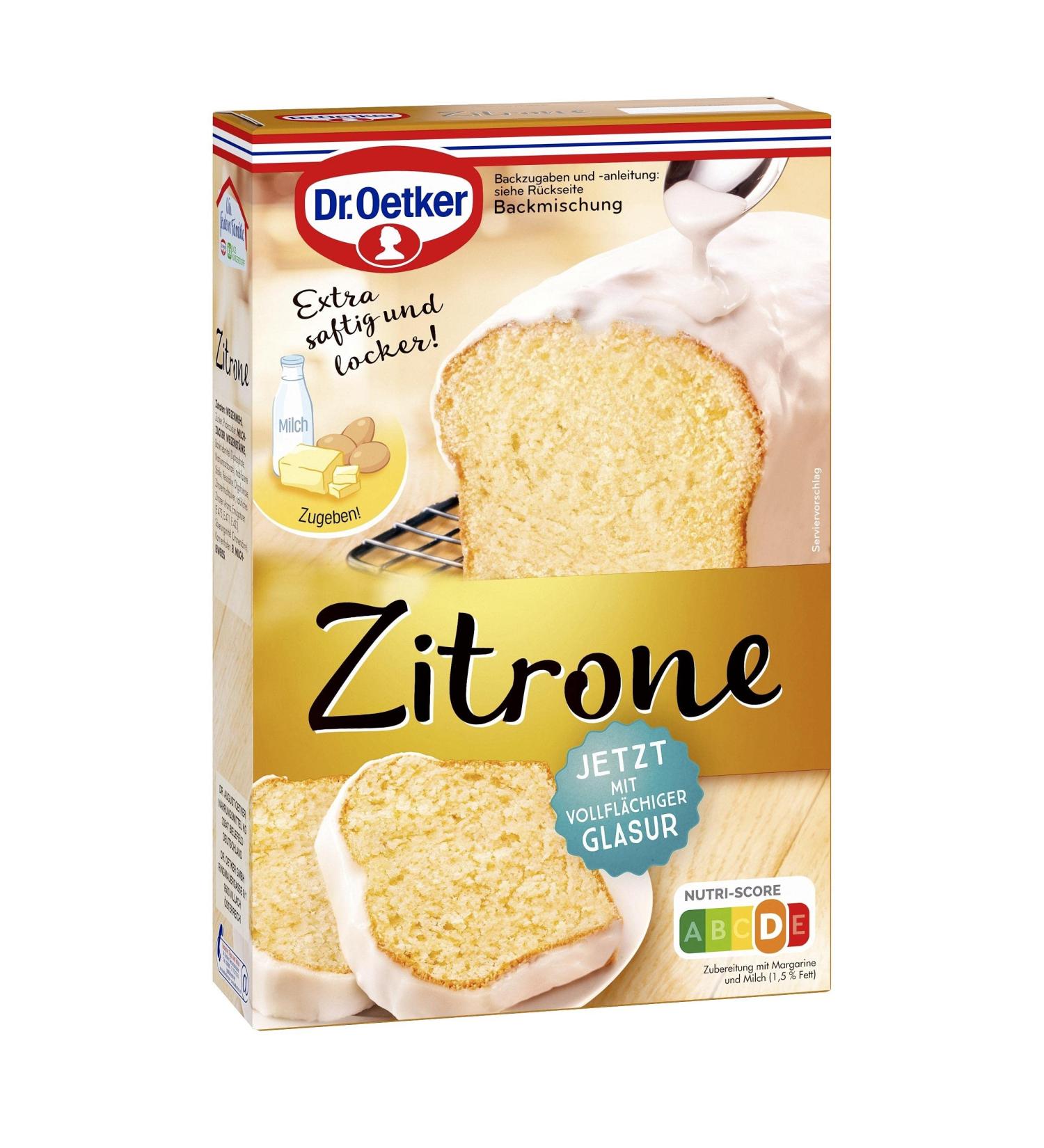 Dr. Oetker Lemon Cake 4-Pack (4 x 525g) - Easy Baking Mix for Delicious Vegetarian Lemon Cakes with Sugar Glaze - Buy Online on SooperMarket.com