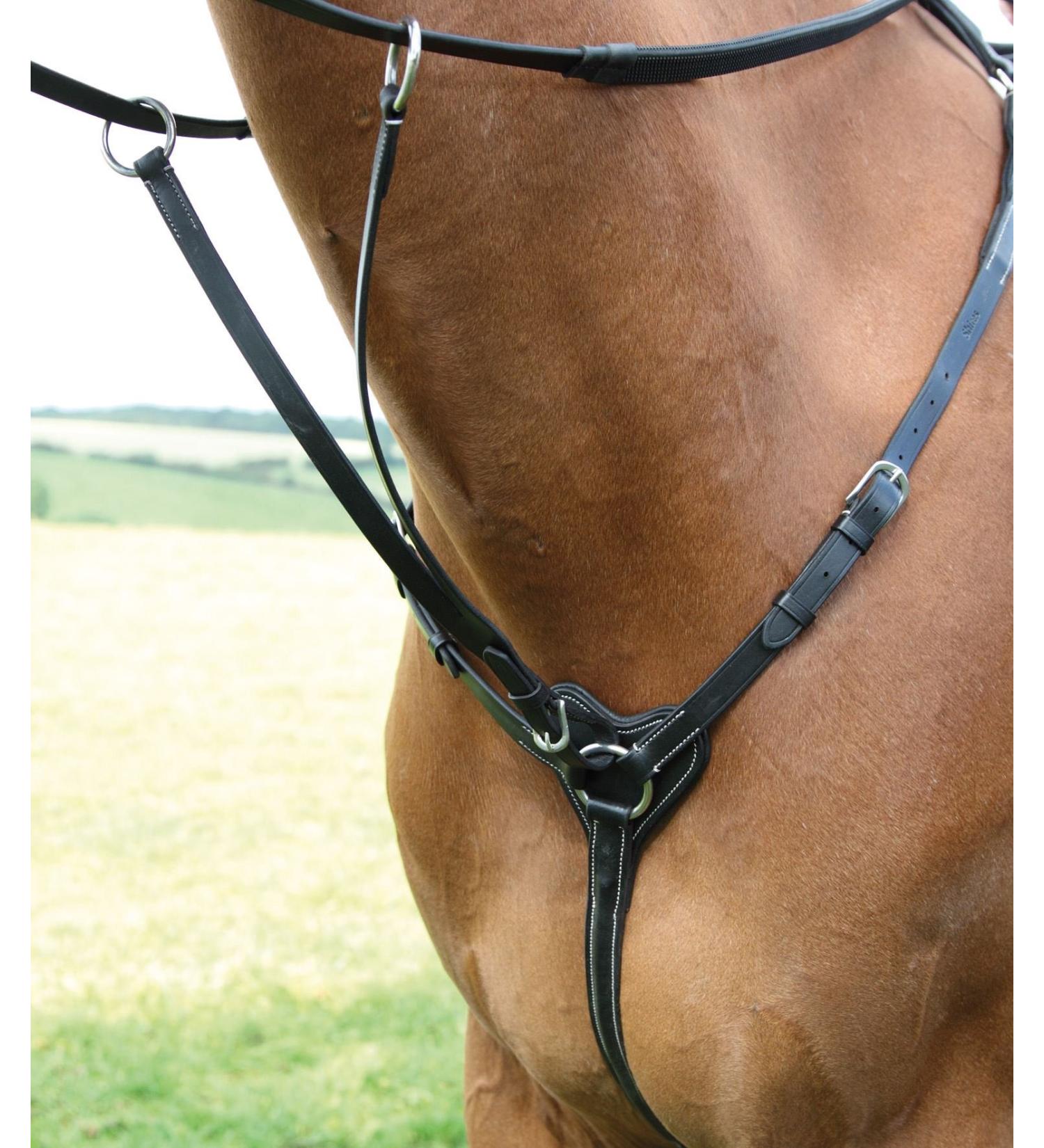 Shires Salisbury 3 Point Breastplate-Black/Silver Full