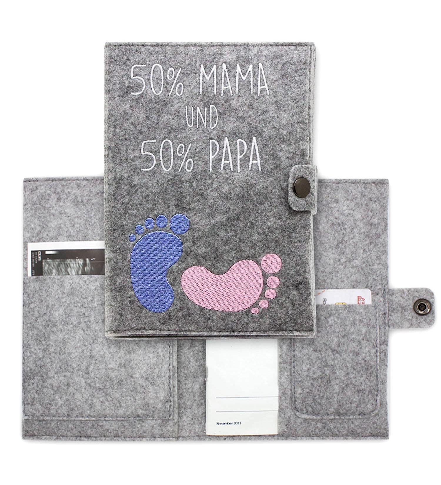 Cozy Raccoon Mutterpass Cover - Felt 50% Mom & Dad | Made in Germany | Personal Gift for Pregnant Moms | Indoor Pockets for Insurance & Ultrasound Images - Buy Online on SooperMarket.com