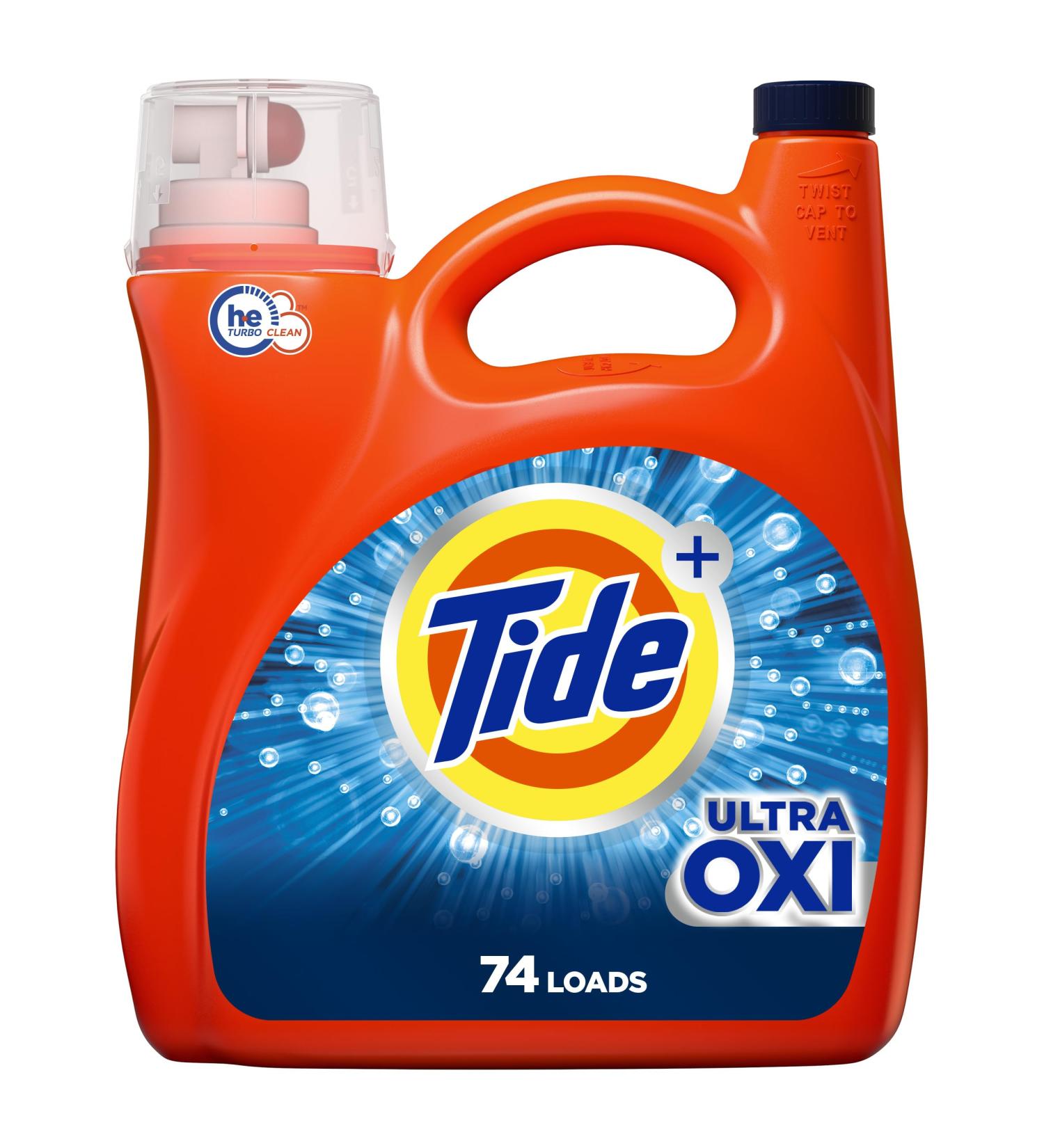 Tide Ultra Oxi Liquid Laundry Detergent 74 Loads 105 fl oz HE Compatible