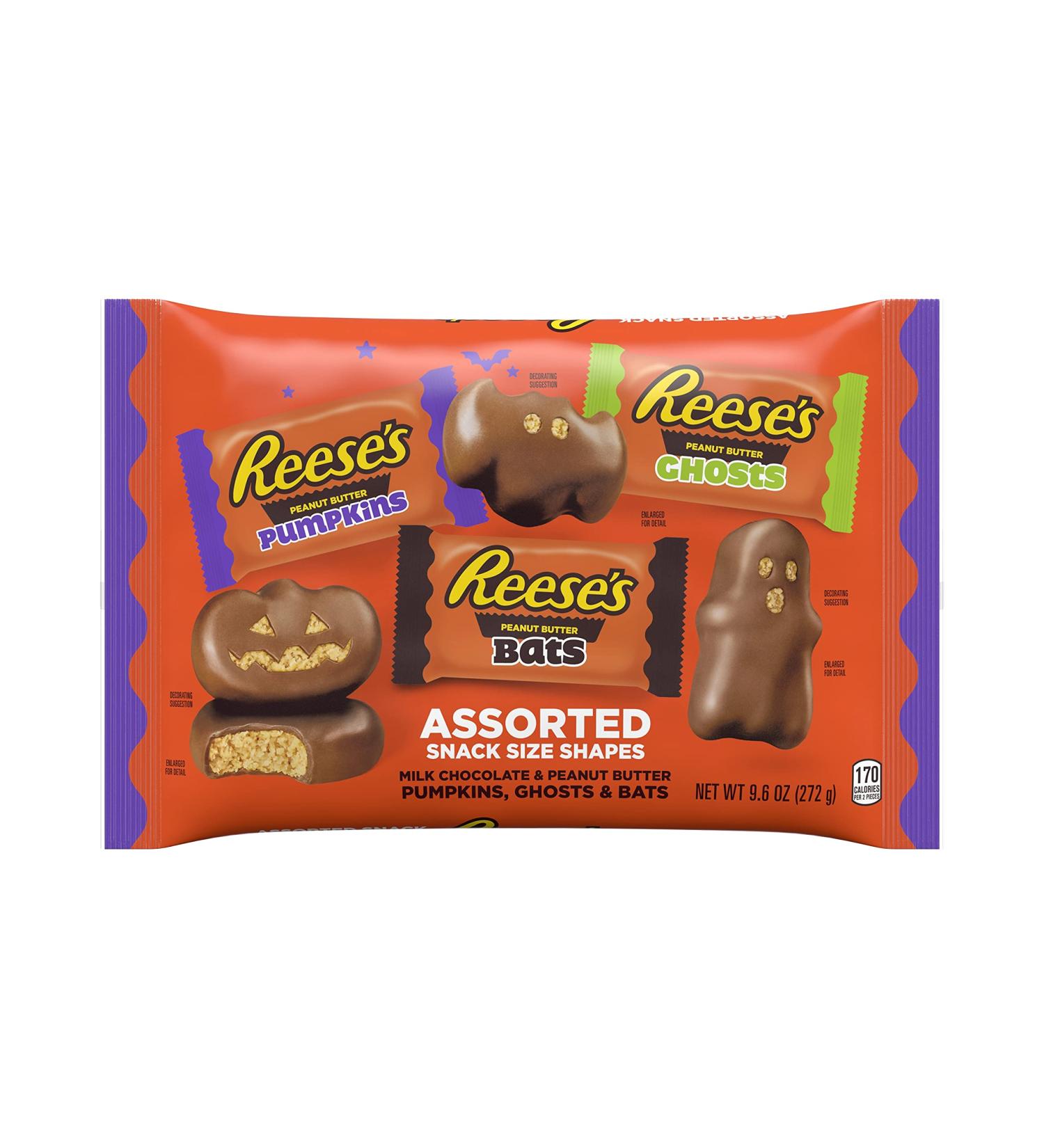 REESE'S Halloween Milk Chocolate Peanut Butter Snack Shapes Candy 9.6 oz Variety Bag - Buy Online on SooperMarket.com