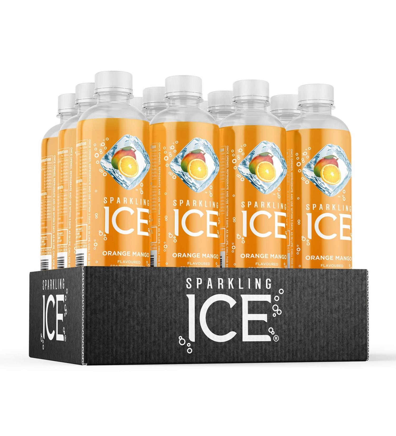 Sparkling Ice Orange Mango Flavored Sparkling Water - 12 Calories - No Added Sugar - Contains Vitamins - 12 x 500ml Bottles - Buy Online on SooperMarket.com