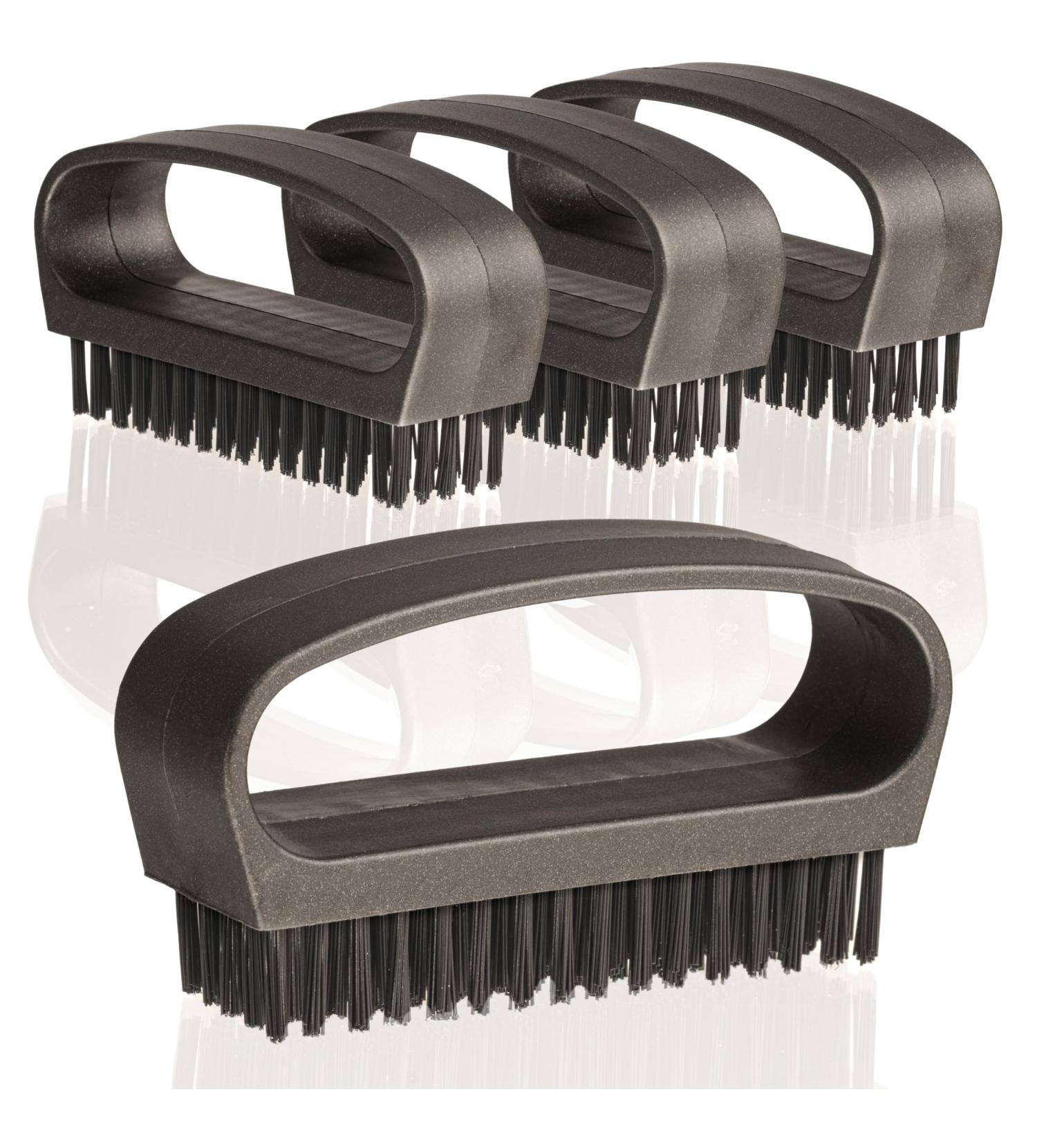 Hausfelder hand brush nail brush with handle nail cleaner brush hard nail scrubbing brush cleaning brush set of 4 black anthracite matt set of 4 Black - Buy Online on SooperMarket.com