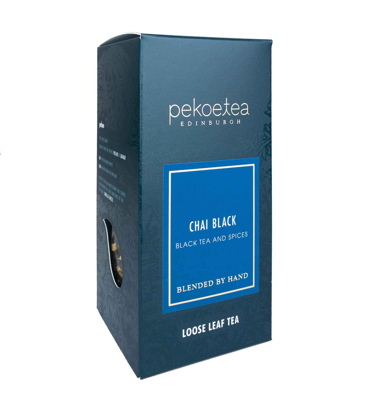 PekoeTea Edinburgh Chai Black Tea - Premium Indian Black Tea with Chai Spices - 50g Box - Buy Online on SooperMarket.com
