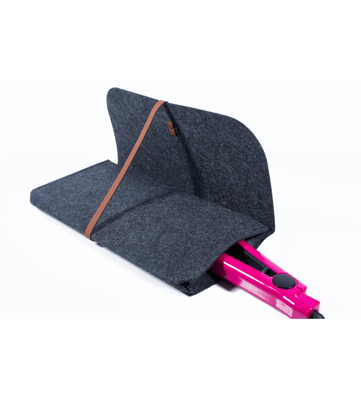 Glamza Hair Straightener Mat & Pouch - Made from Heat Resistant Safety Felt - Ideal for Home & Travel (Dark Grey (Pouchy)) - Buy Online on SooperMarket.com