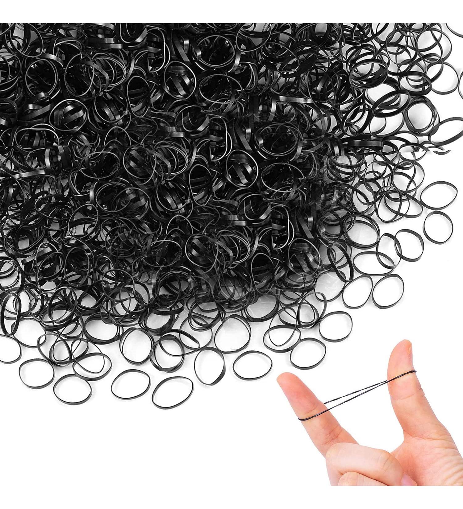300PCs Transparent Mini Elastic Hair Ties - Perfect for Children's Hair Wedding Styles & More (Black) - Buy Online on SooperMarket.com