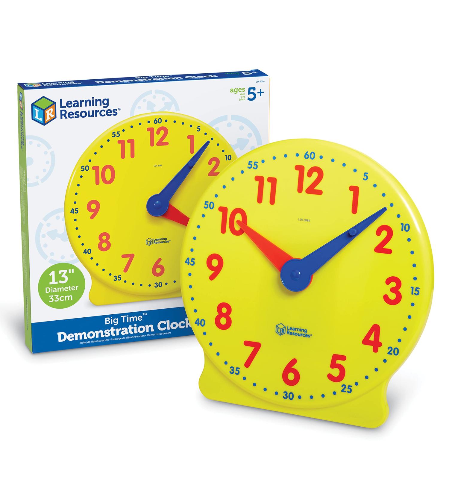 Buy Learning Resources Big Time Learning 12-Hour Learning Clock - Educational Toys for Kids - International Shipping Available - Buy Online on SooperMarket.com