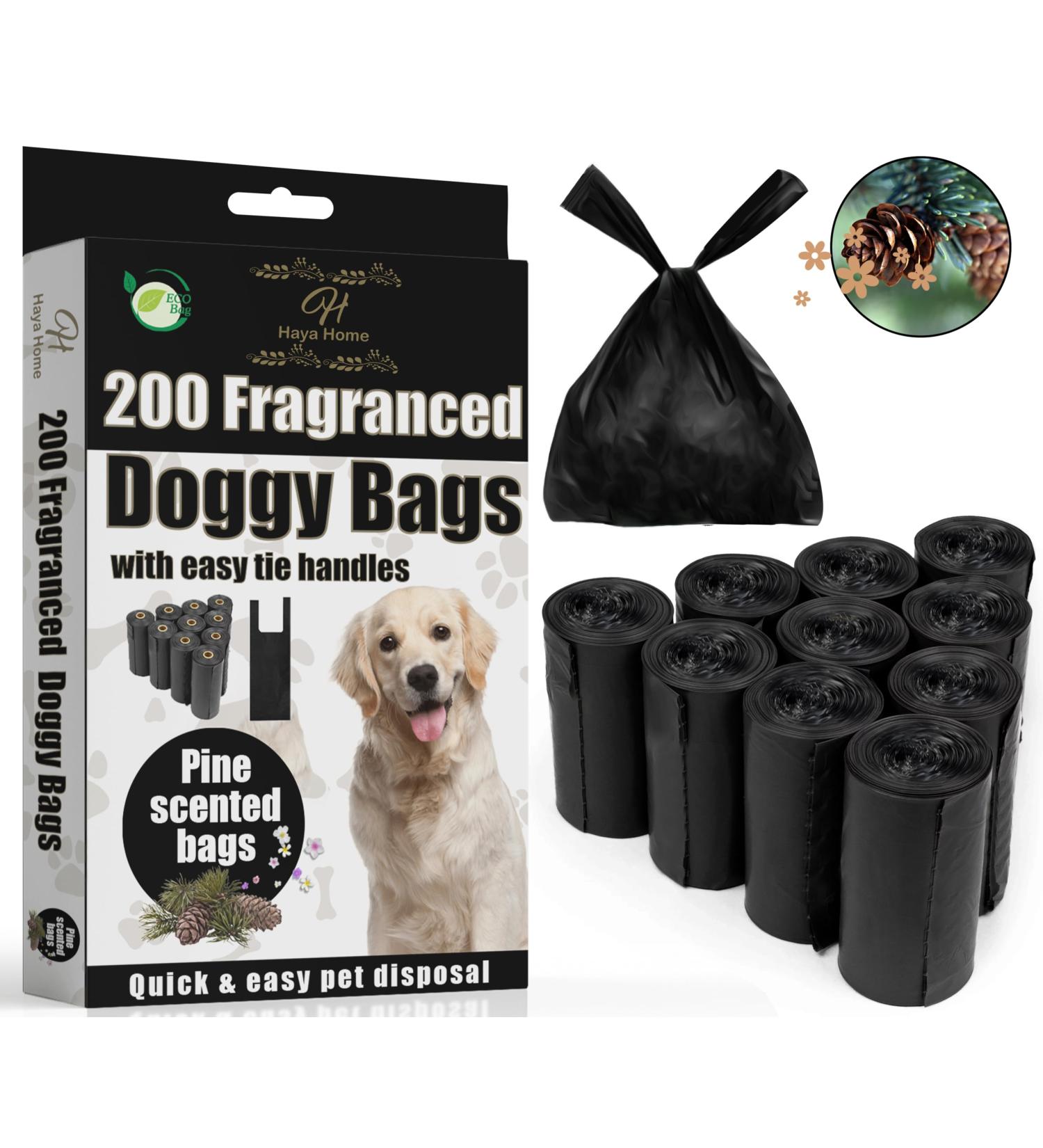 Haya Home 200 Pine Scented Eco Dog Poop Bags | Leak & Tear Resistant | Extra Strong | Environmentally Friendly - Buy Online on SooperMarket.com