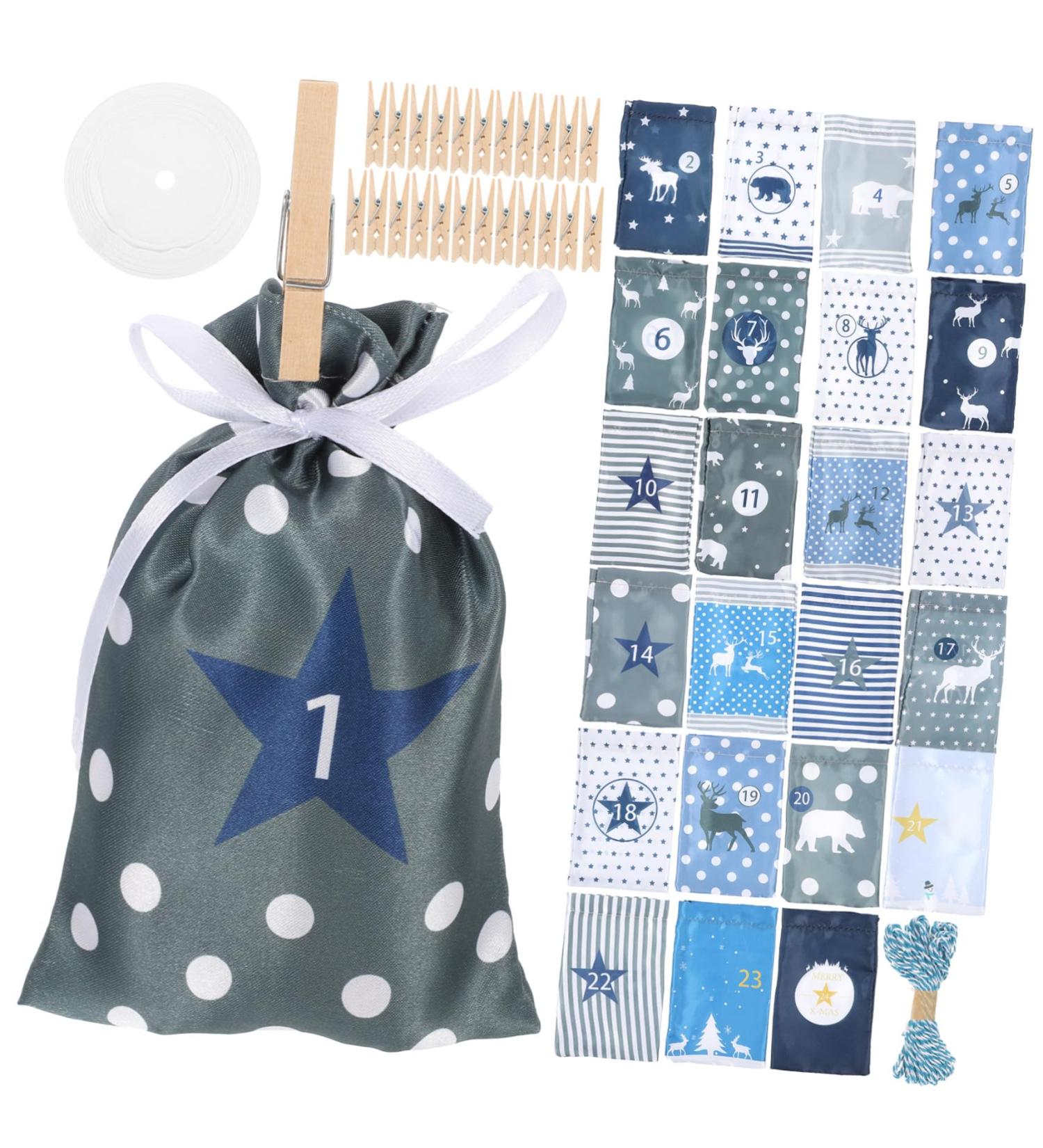 CRAFTHROU 24pcs Christmas Bag Christmas Candy Bag Xmas Party Bag DIY Advent Calendar Bags Calendars Cloth - Buy Online on SooperMarket.com