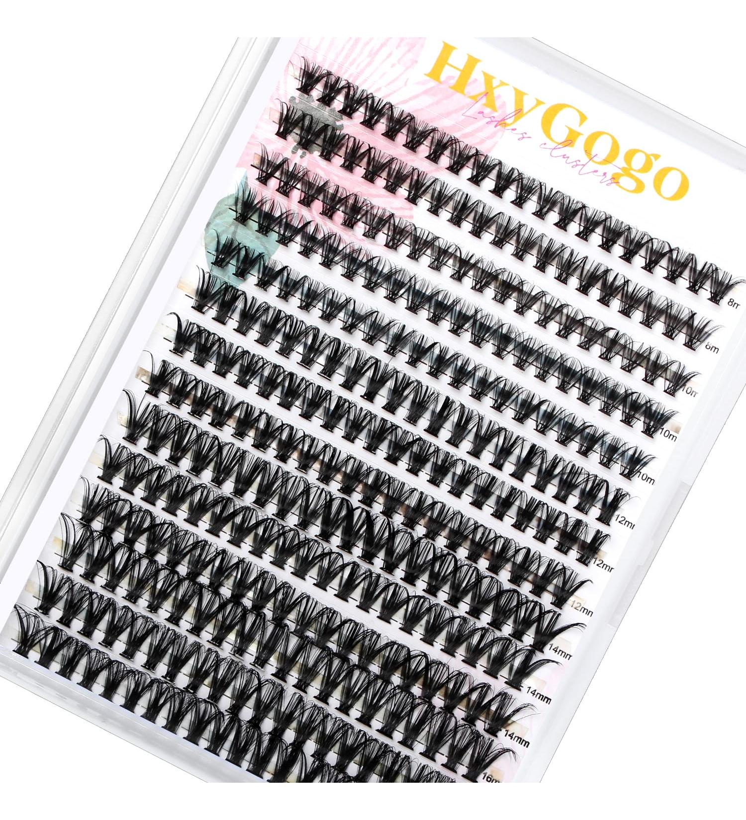 HxyGogo Wispy Cluster Lashes DIY Kit | Natural Look 8-16MM D Curl Individual Lashes | 280 pcs Reusable at Home Fluffy Extensions - Buy Online on SooperMarket.com